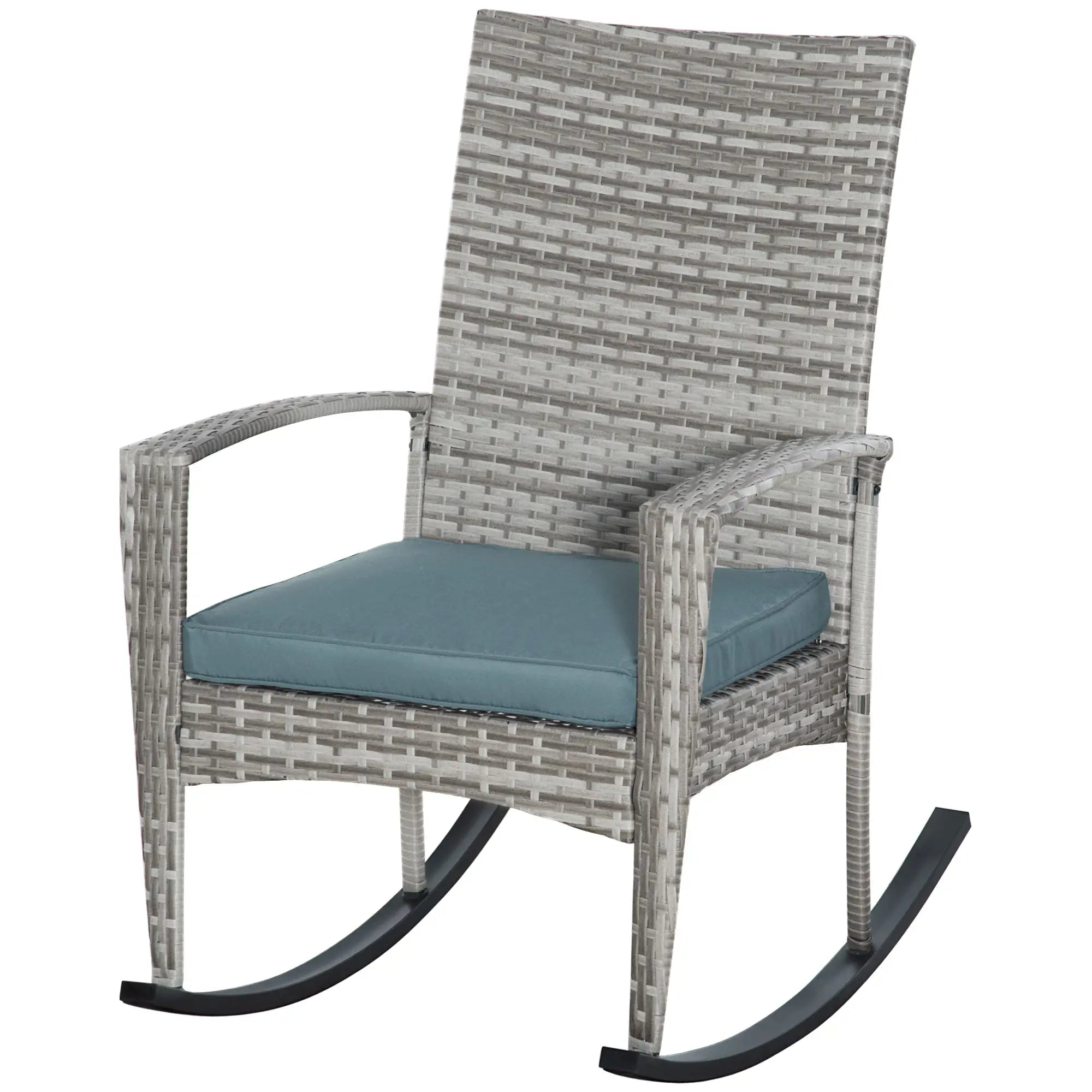 Outsunny Gartenschaukelstuhl Polyrattan Outdoor Handgefertigt