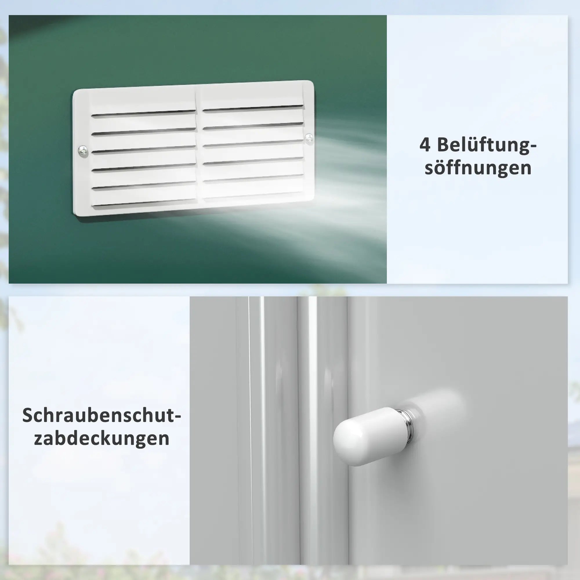 Outsunny Gerätehaus 12,4 m² Stahl Gartenhaus mit Schiebetür