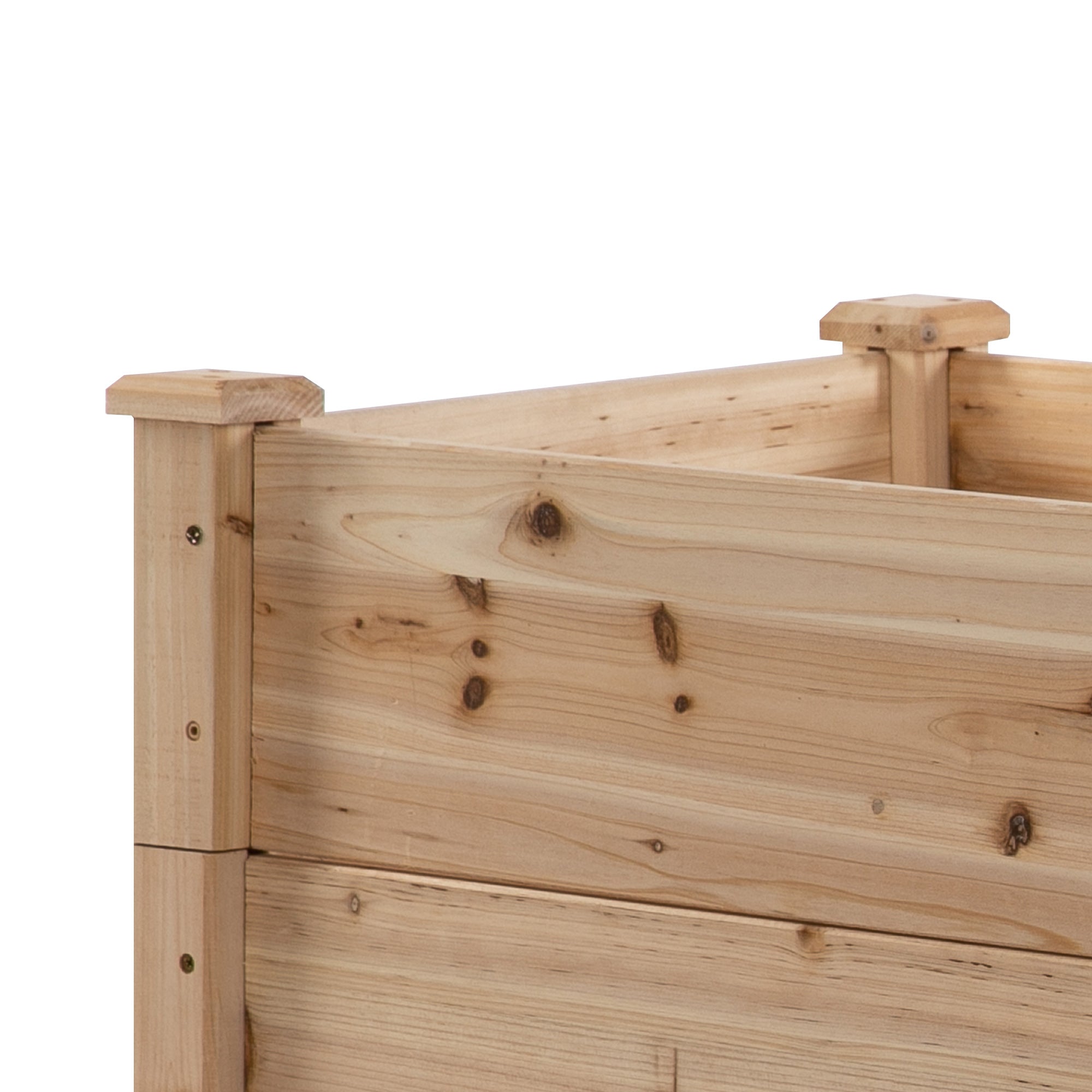 Outsunny Hochbeet 3-stufige Gartenbeet Pflanzenbeet  Kräuterbeet Blumentreppe für Balkon Garten Natur Tannenholz 120 x 120 x 56 cm