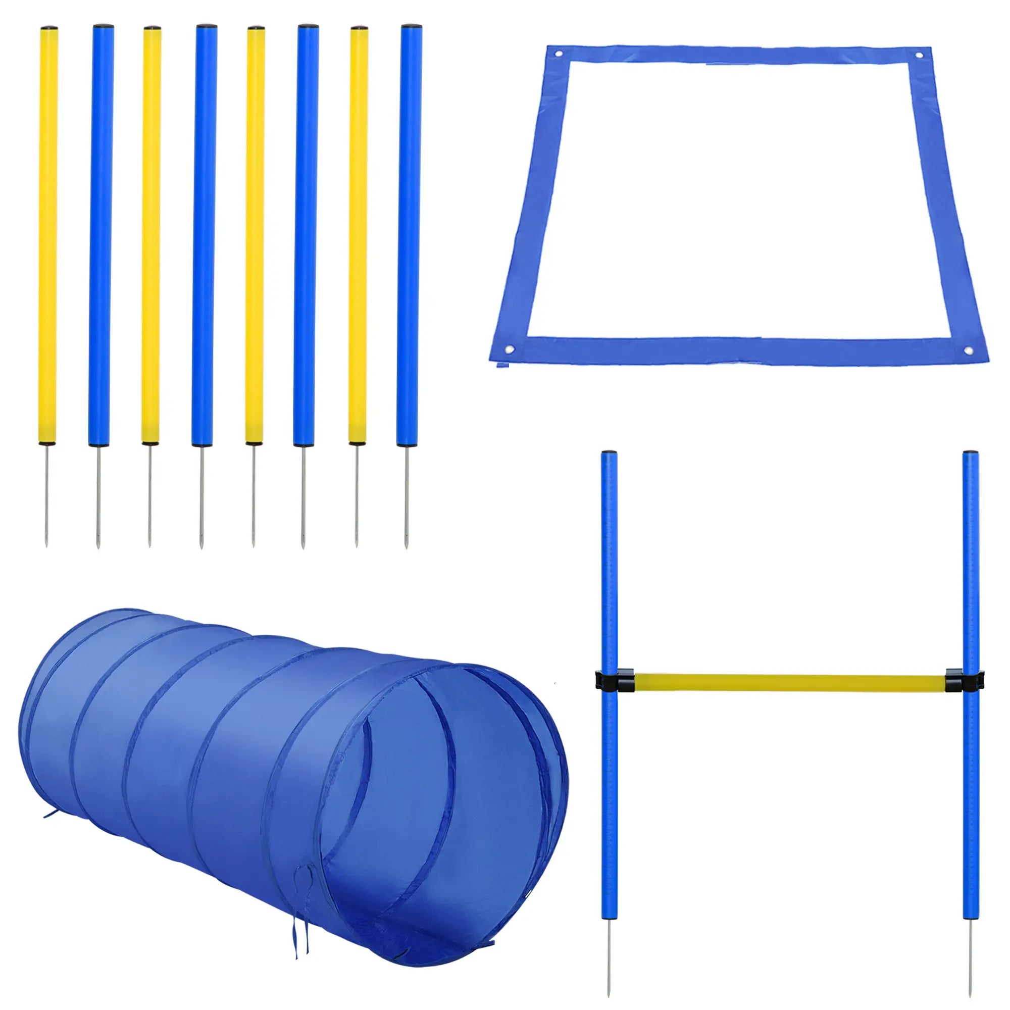 PawHut Agility Training Set Slalom Haies Tunnel Dog Sports
