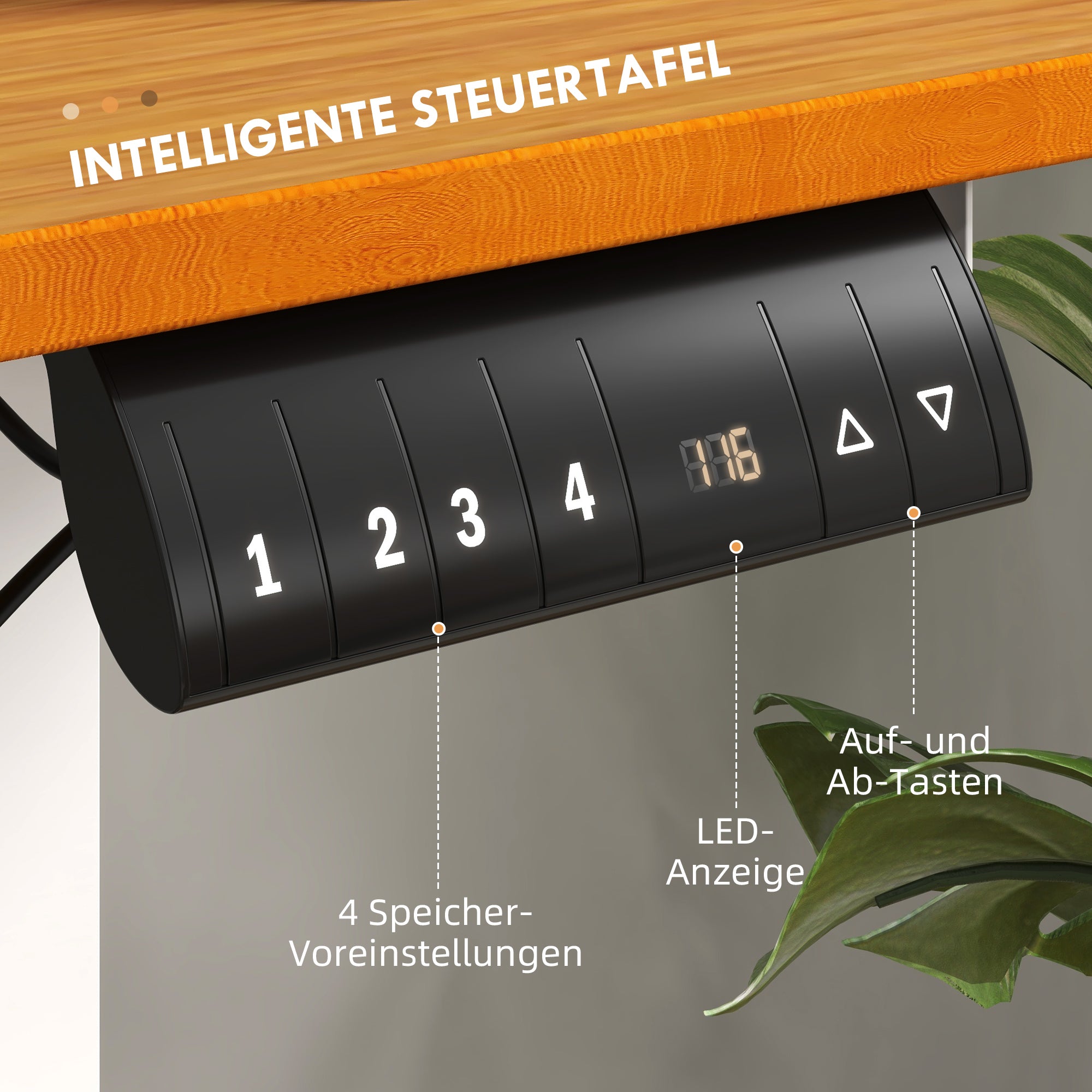 Vinsetto Stehschreibtisch, höhenverstellbar, 120x60x72-116cm, Natur/Weiß