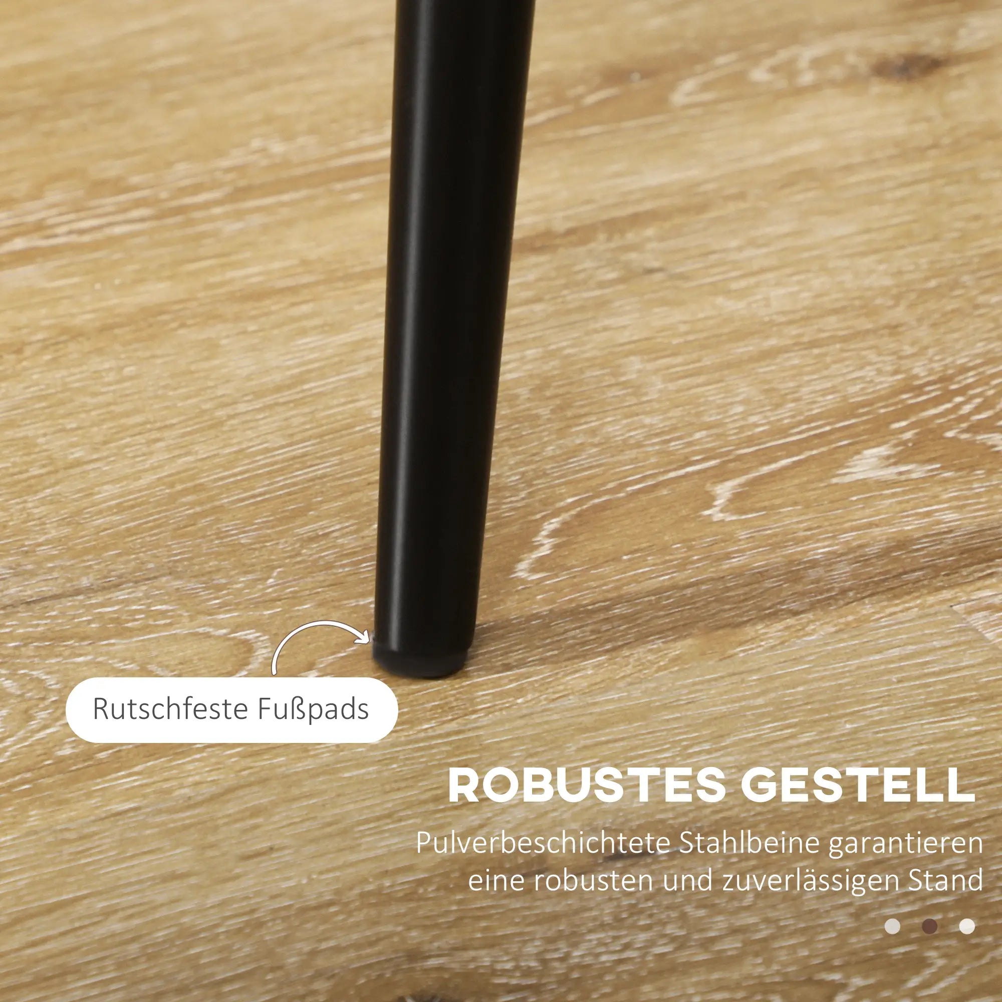 HOMCOM Esszimmerstuhl 4er-Set mit Polsterung und Velours-Optik