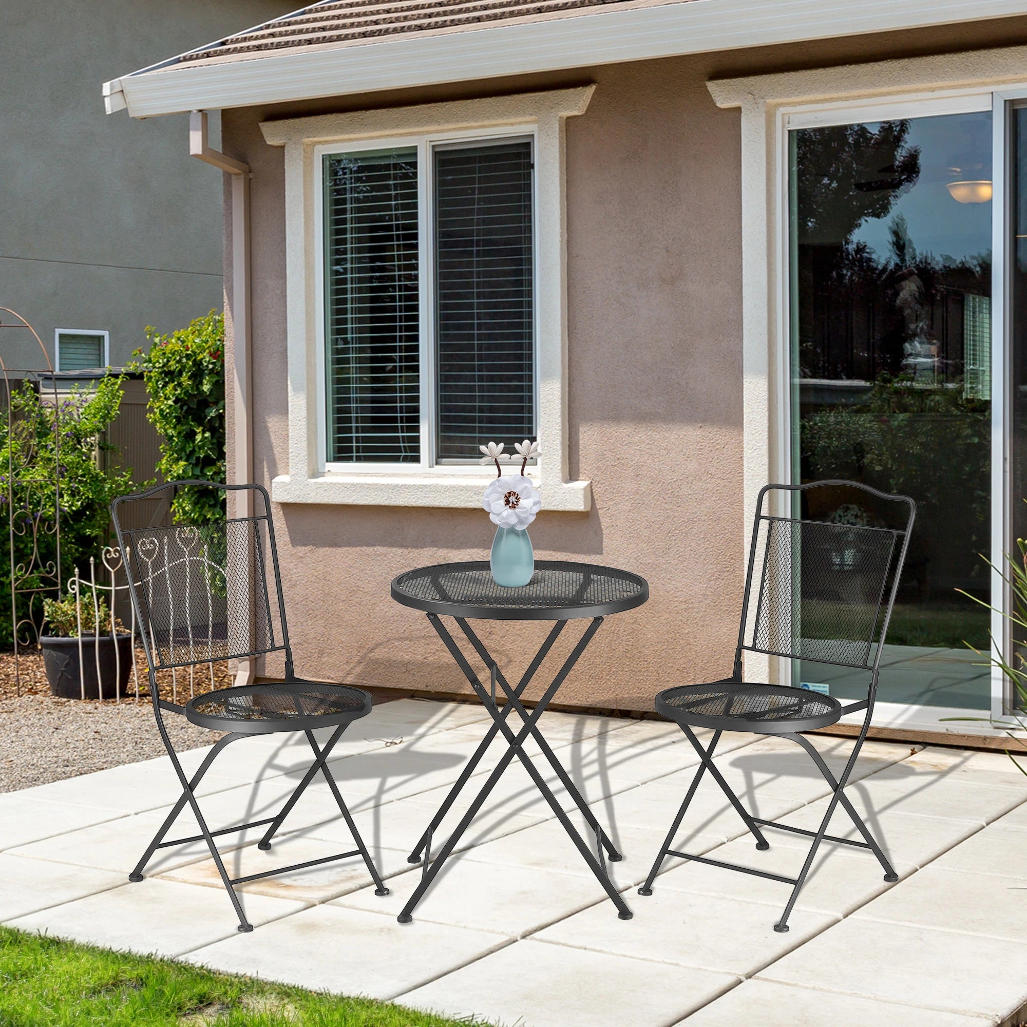 Outsunny Gartenmöbelset 3-teilig faltbar Balkonset Outdoor