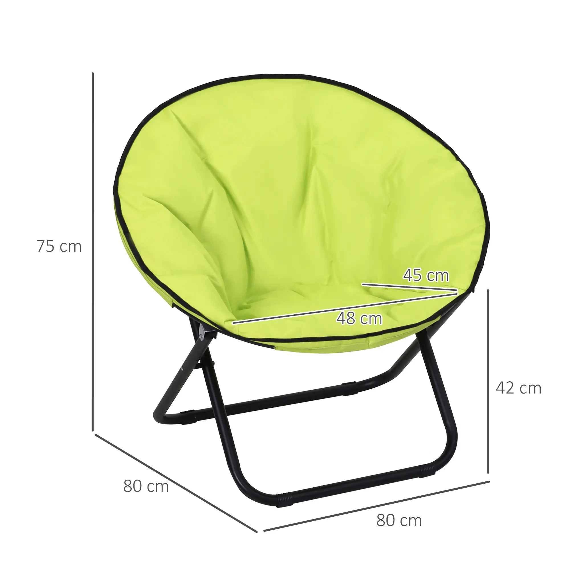 Outsunny Moonchair Klappstuhl Gelb, gepolstert, bis 120?kg belastbar
