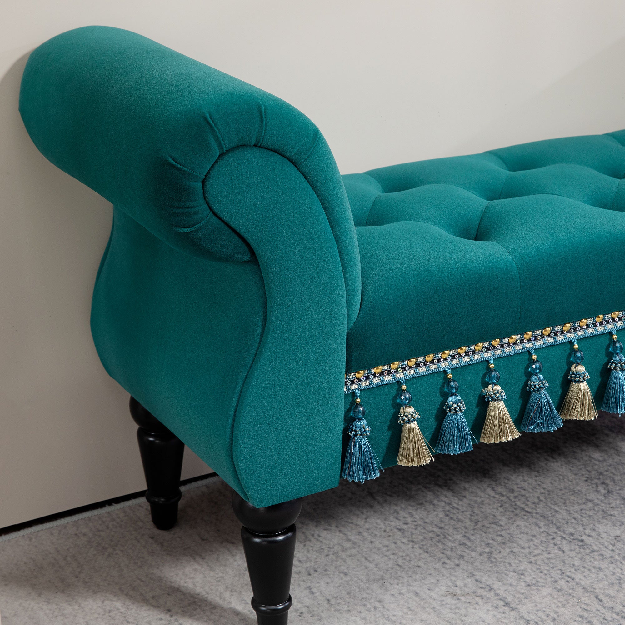 HOMCOM Polsterbank, Sitzbank, Vintage-Design, bis 150 kg, 117x40x58 cm, Grün