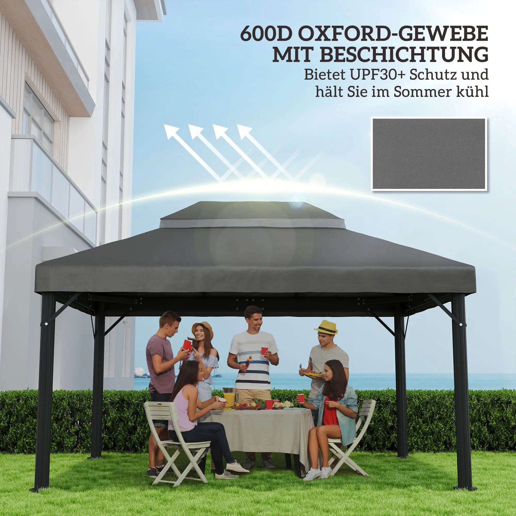 Outsunny Ersatzdach 3×4?m wasserdicht aus Oxford-Stoff