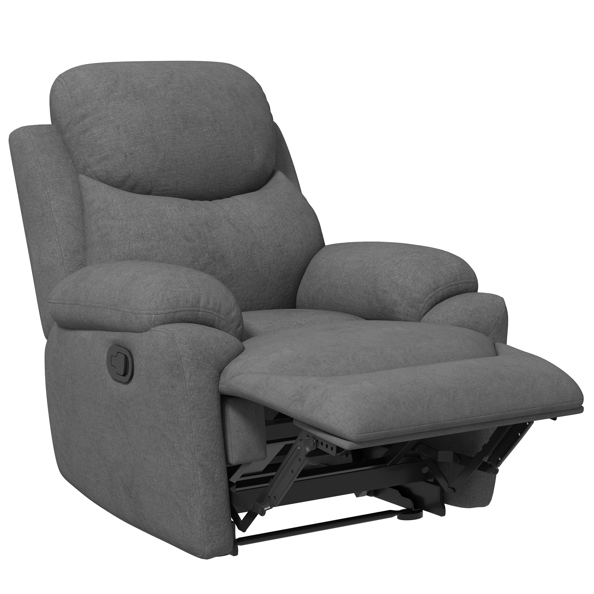 HOMCOM Relaxsessel Liegesessel Fernsehsessel, Liegefunktion Leinenoptik, 93 cm x 88 cm x 102 cm, Grau
