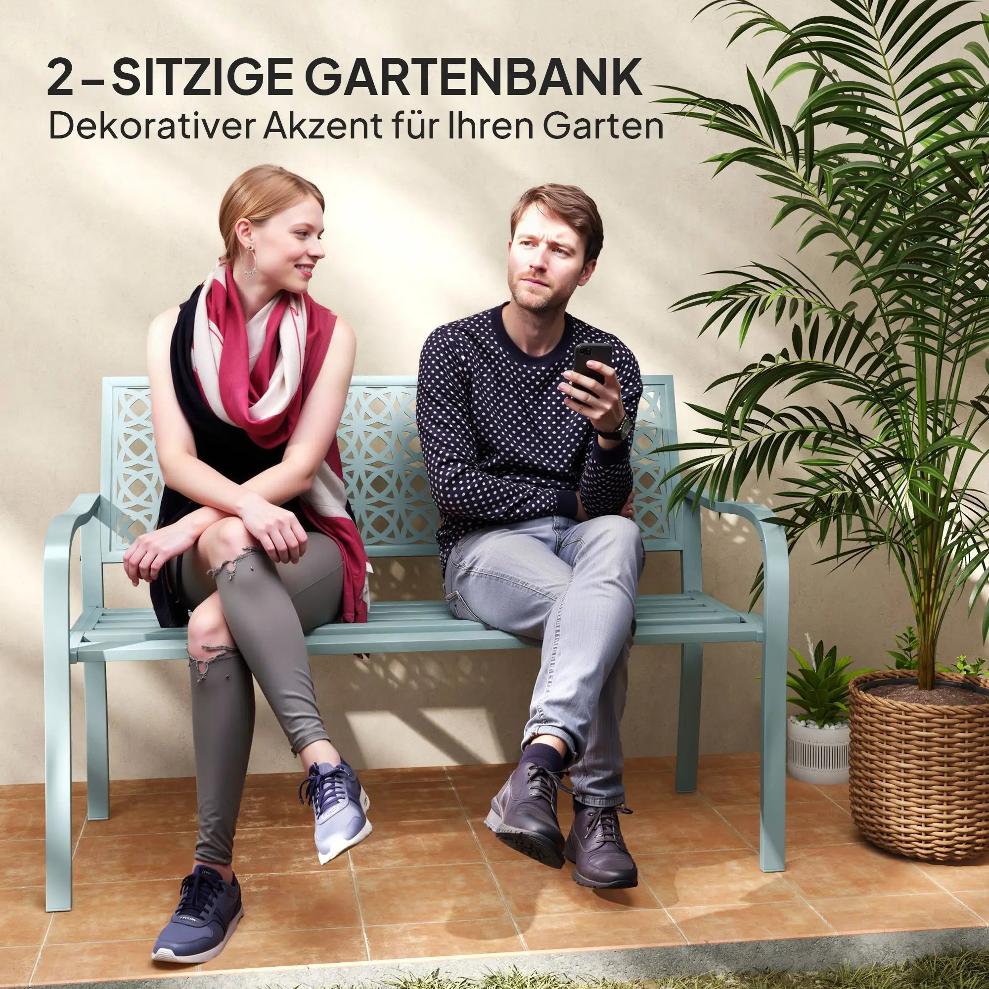 Outsunny Friesenbank 2-Sitzer Holzbank
