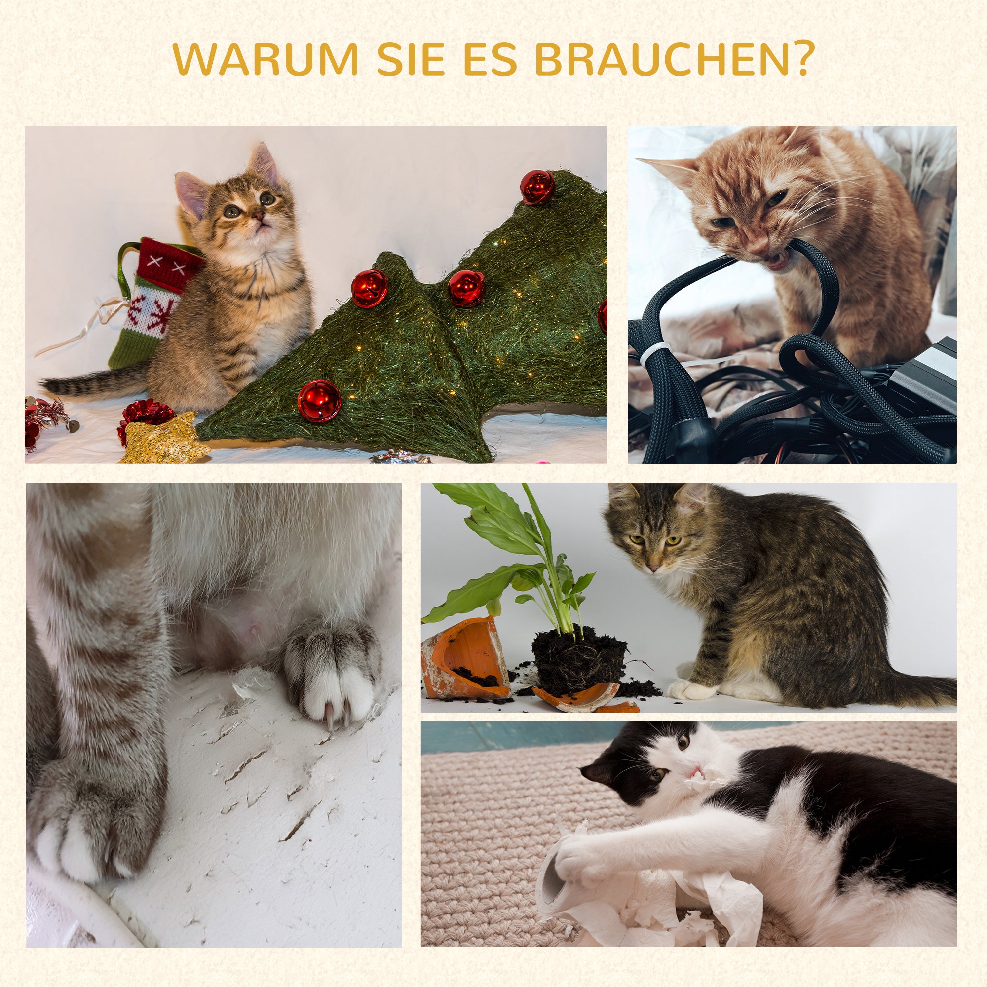 PawHut Kratzbaum mit Jute-Kratzmatte, Liegeplattform, Spielball, Katzenhaus, kaffeebraun, 40 x 40 x 57 cm