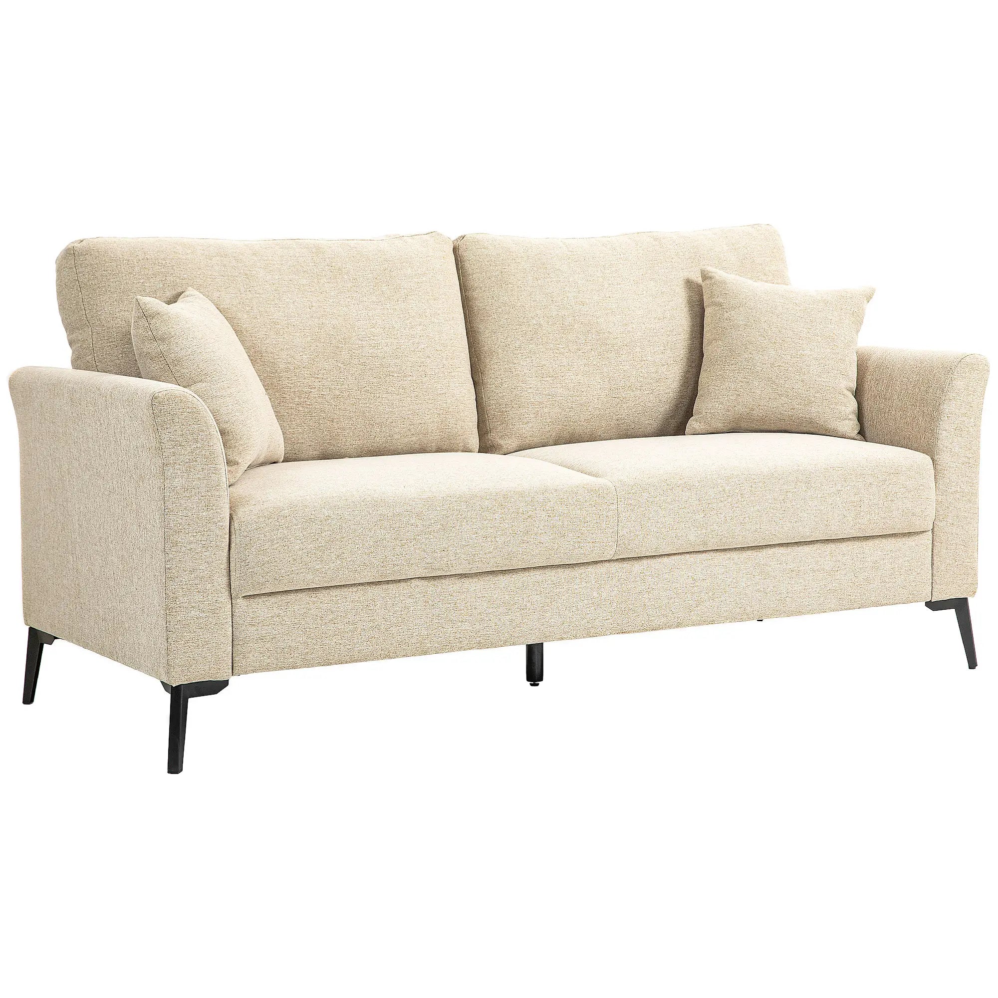 HOMCOM 2-Sitzer Sofa bequeme Polsterung abnehmbare Kissen Beige