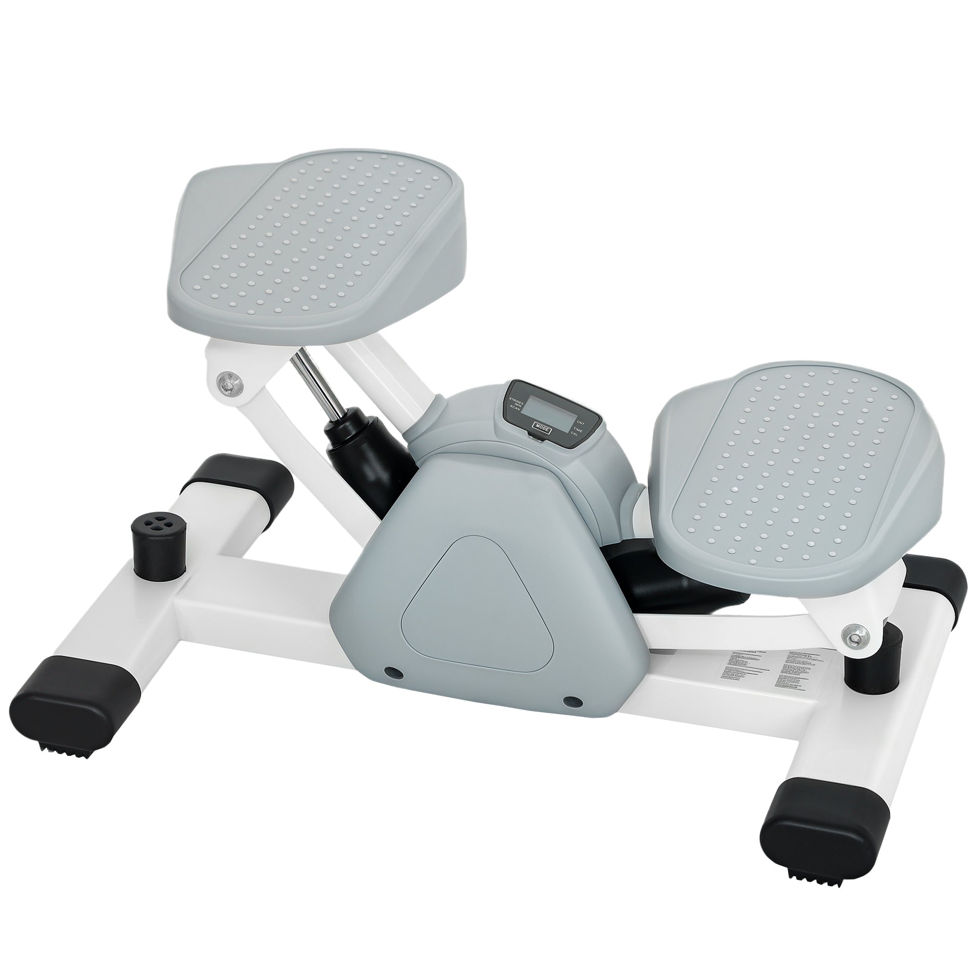 SPORTNOW Mini-Stepper, Step-Maschine für Workouts und Fitness-Übungen, mit LCD-Monitor und rutschfesten Pedalen, Grau