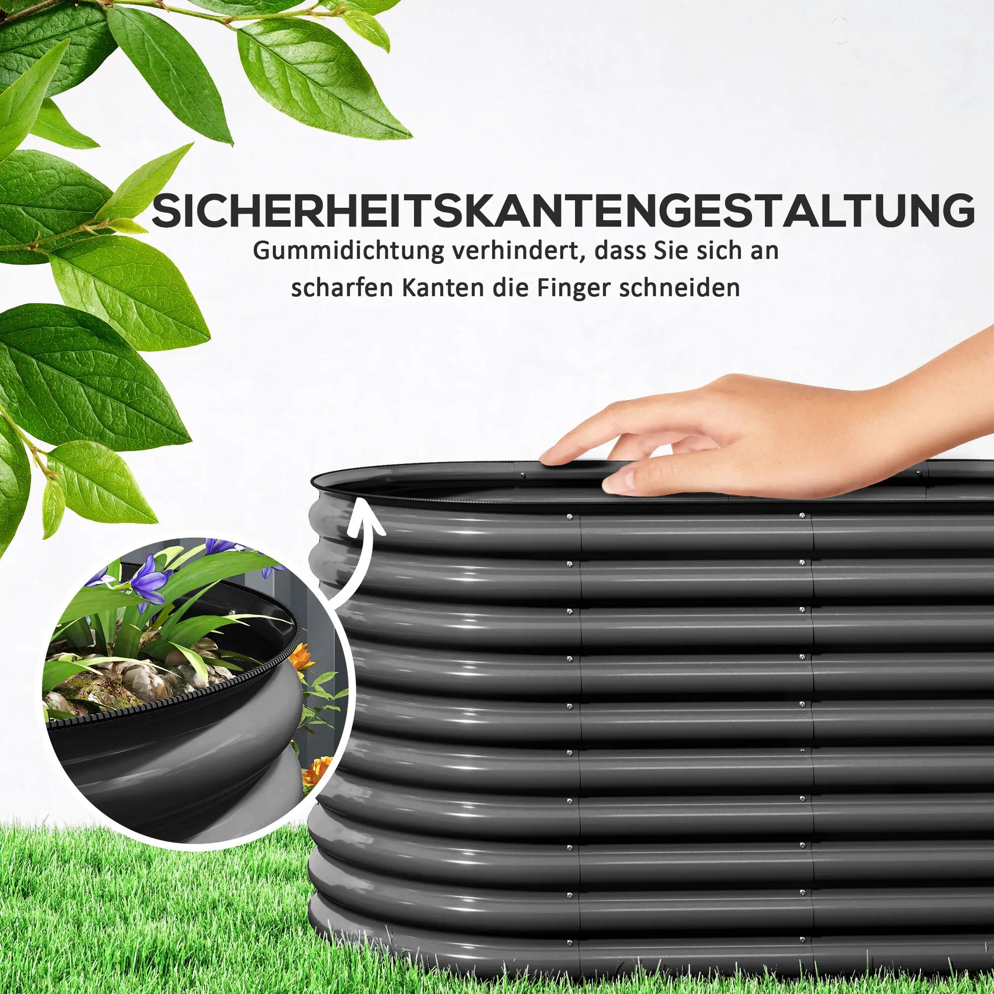 Hochbeet 160x80x80 cm aus Stahl für Garten & Balkon