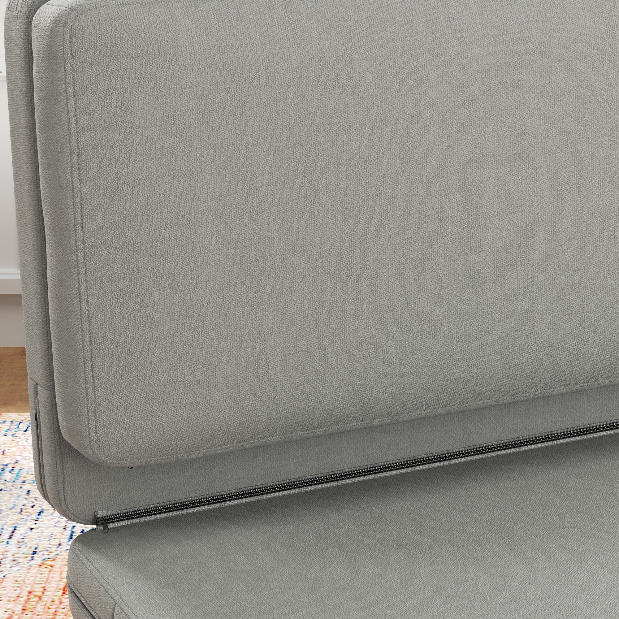 HOMCOM 2-in-1 faltbarer Relaxsessel, Gästematratze, teilbar, 120 cm breit, Hellgrau
