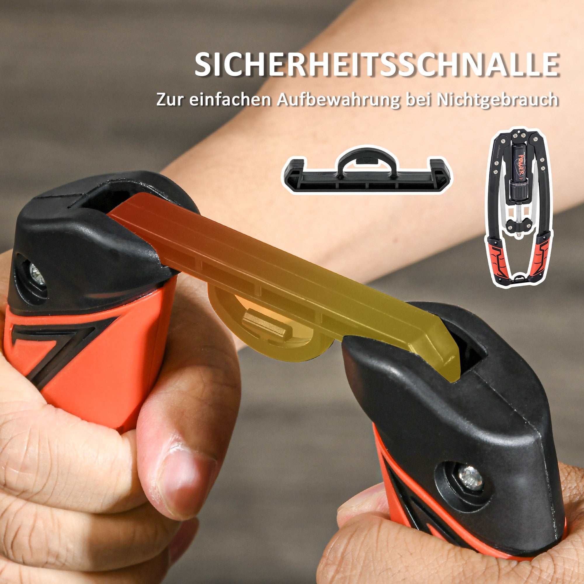 SPORTNOW Power Twister 10-200kg Armtrainer Einstellbare Hydraulische Armtrainingsgerät 43 x 16 x 5 cm Schwarz+Rot