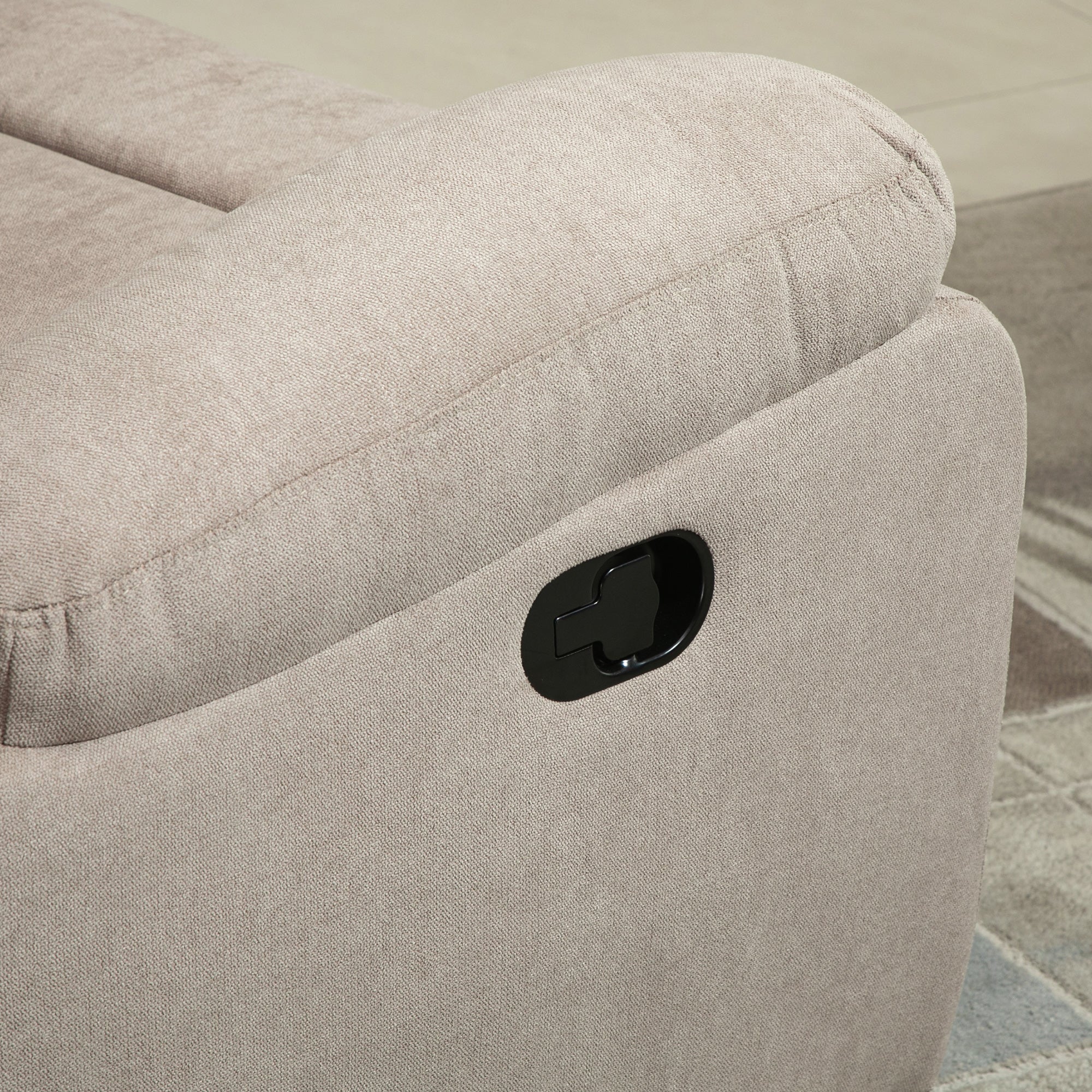 HOMCOM Relaxsessel Einzelsofa Liege 150° neigbarer Fernsehsessel Liegesessel TV-Sessel mit Schlaffunktion für Wohnzimmer Leinen Beige 93 x 88 x 102 cm