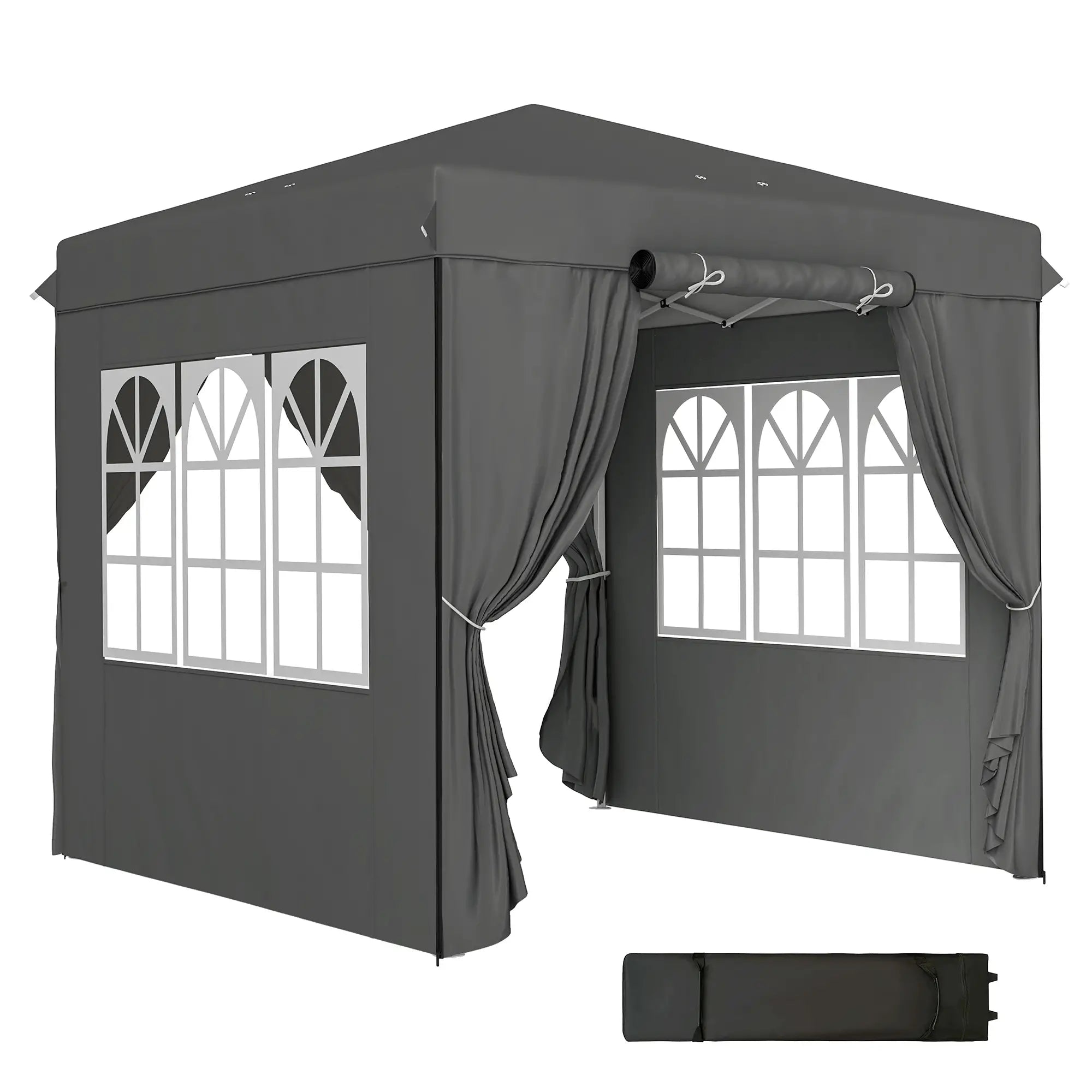 Outsunny Faltpavillon 2,5x2,5?m UV-Schutz 50+ mit Seitenteilen