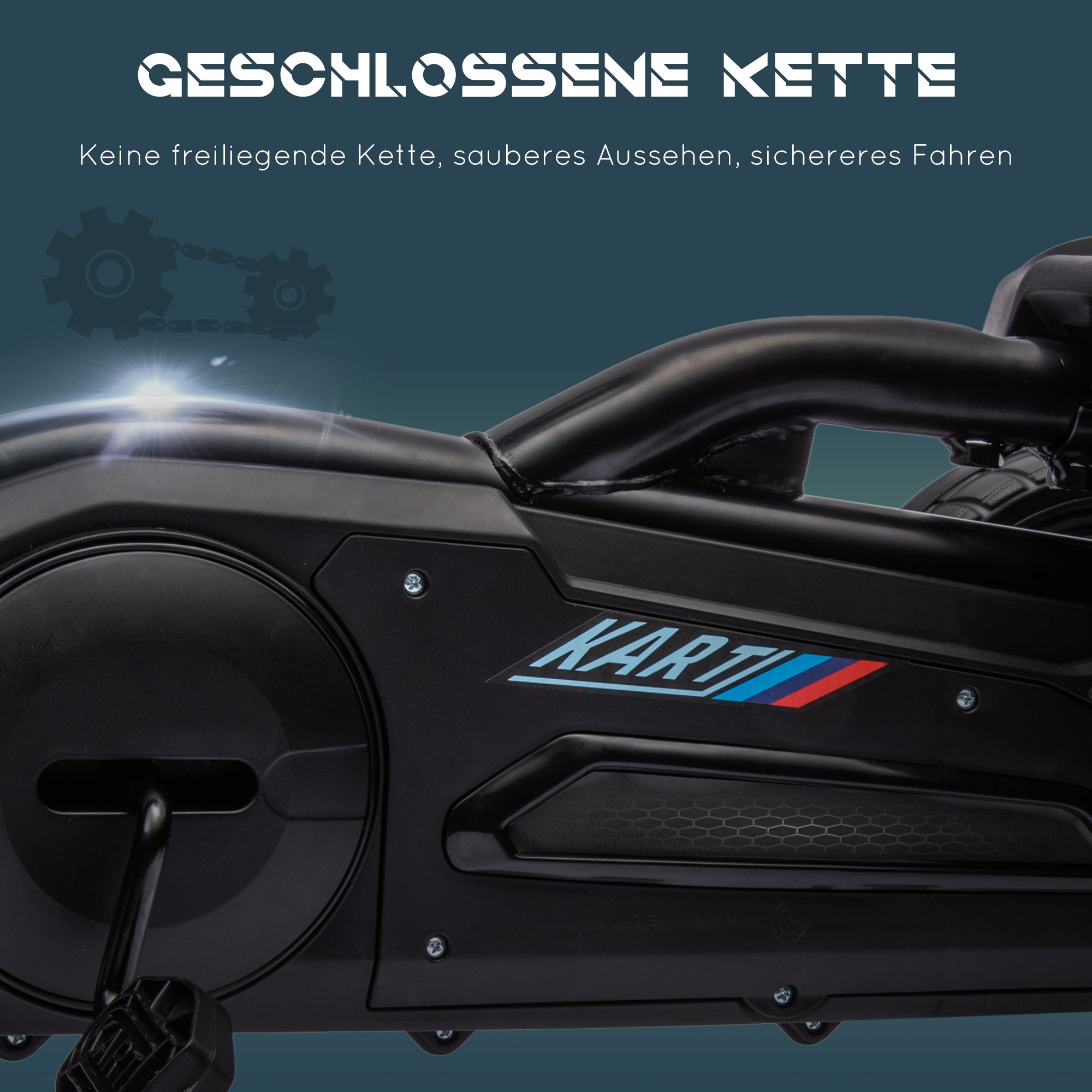 HOMCOM Go-Kart, Kinderfahrzeug mit verstellbarem Sitz, Tretfahrzeug, Tretauto mit Handbremse, 3-8 Jahre, Outdoor, Schwarz