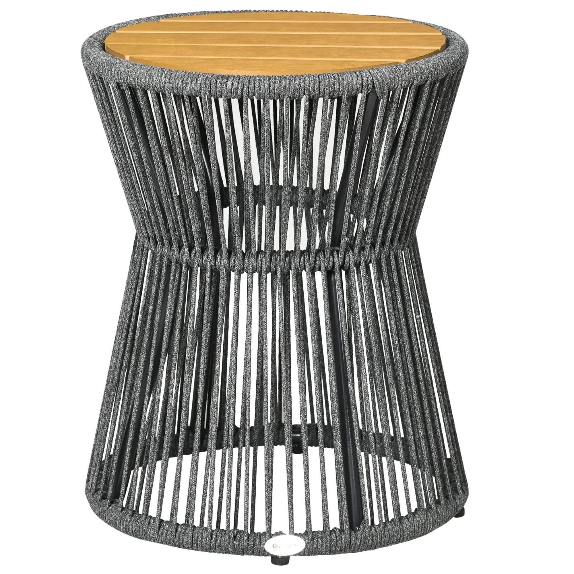 Outsunny Gartentisch Beistelltisch Boho-Stil wetterbeständig Rattan