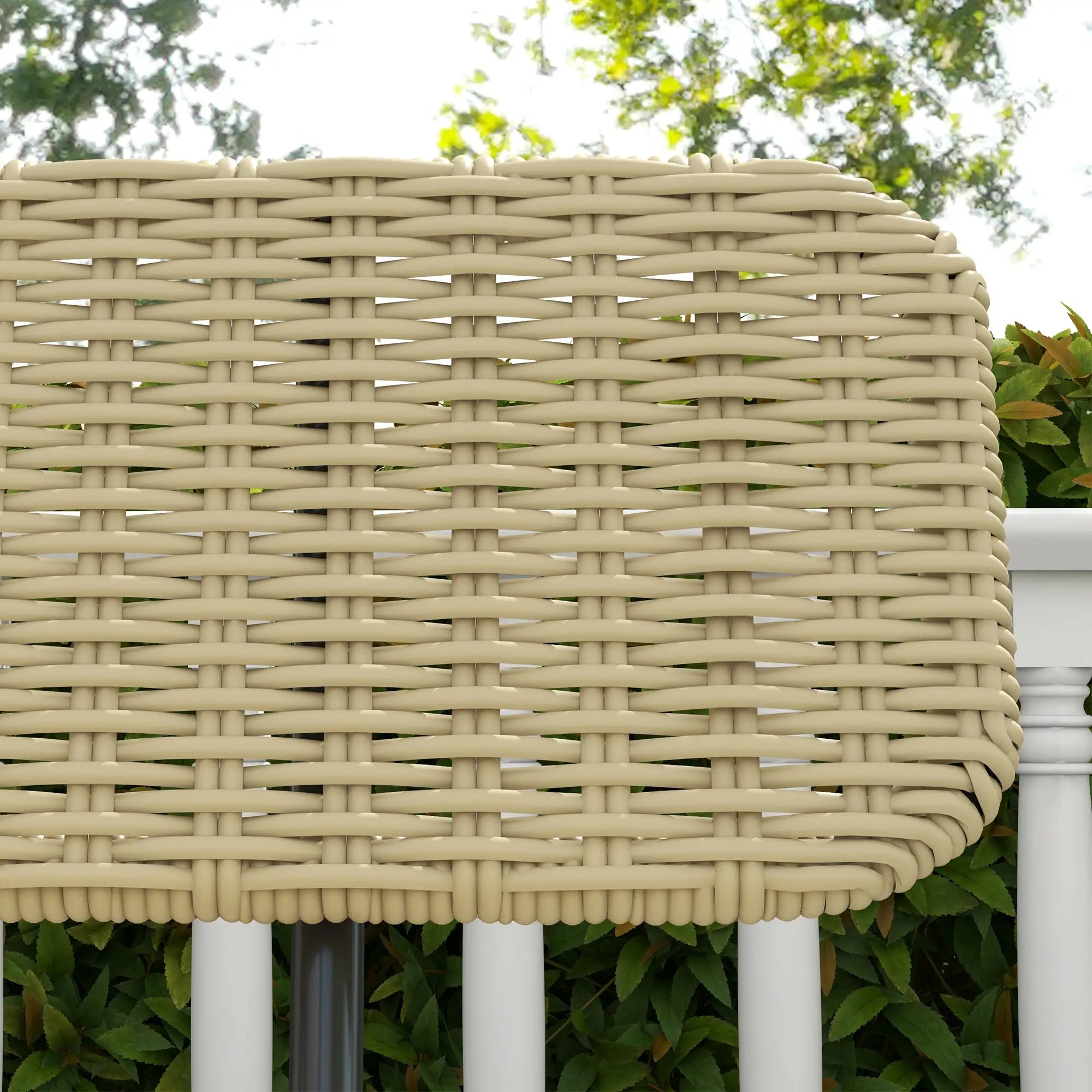Outsunny 2-Sitzer Polyrattan Gartenbank Khaki