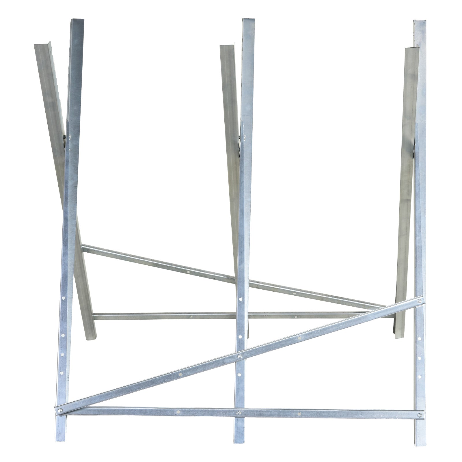DURHAND Kettensägebock Sägebock zusammenklappbar Sägegestell für Brennholz Silber Metall 83 x 83 x 79 cm