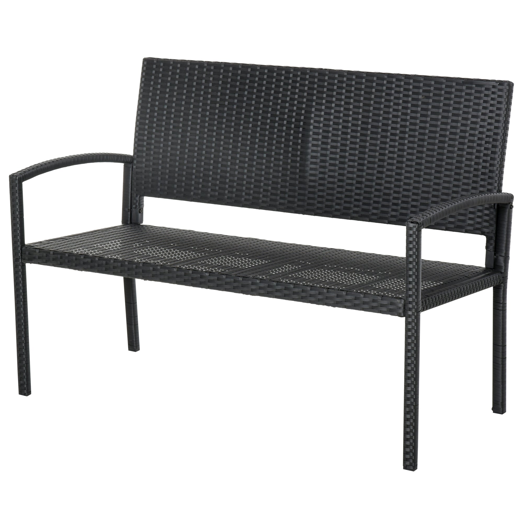 Outsunny Polyrattan Gartenbank 2-Sitzer Outdoor UV-beständig