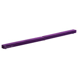 HOMCOM Faltbarer Schwebebalken, rutschfest, Wildlederbezug, robustes Holz, 210 x 10 x 6,5 cm, Violett, 210cm x 10cm x 6,5cm