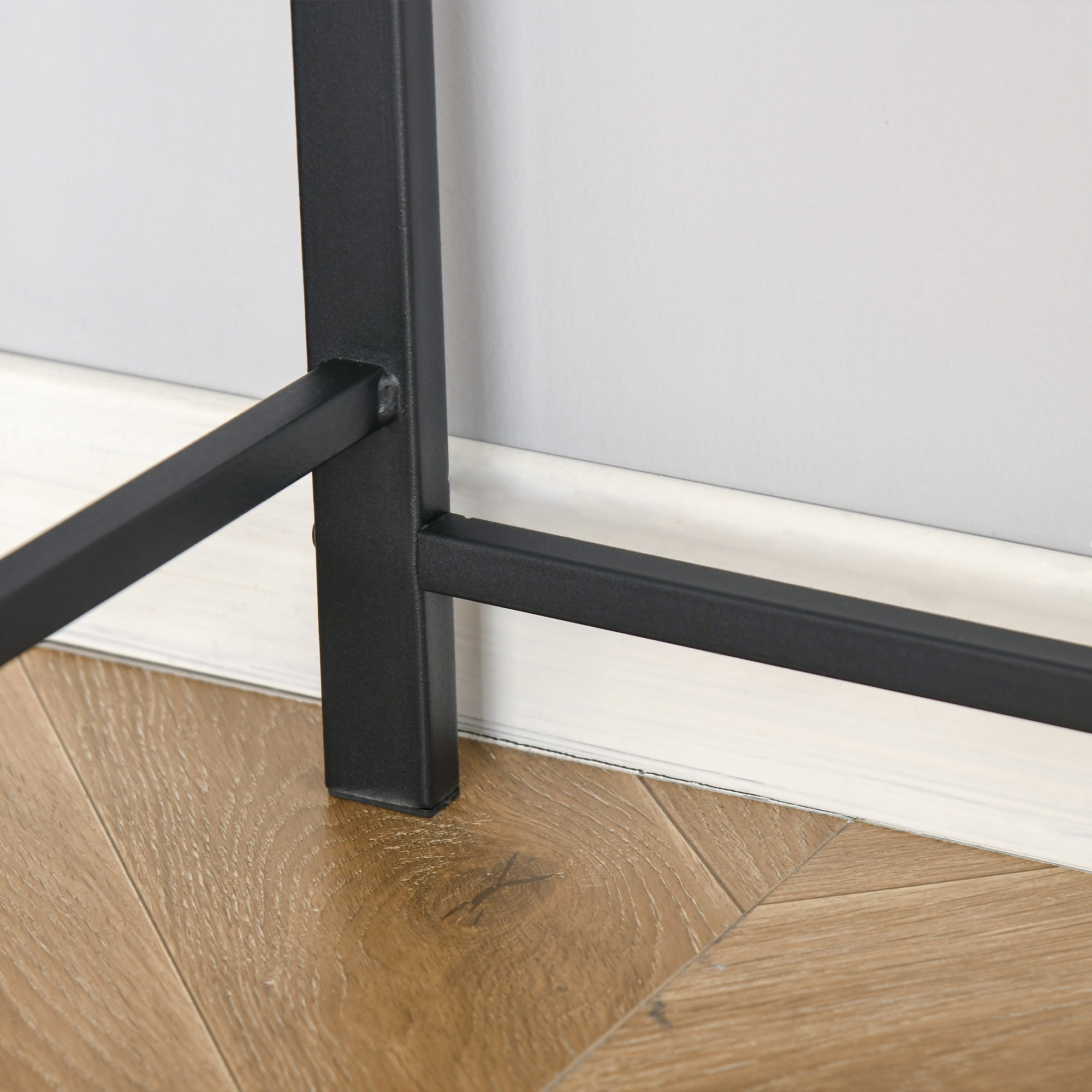 HOMCOM Schreibtisch, Computertisch mit Ablage und Kabel Management, moderner Schreibtisch mit Metallgestell für Arbeitszimmer, Schlafzimmer, Home Office, 84 x 45 x 85 cm, Walnuss+Schwarz