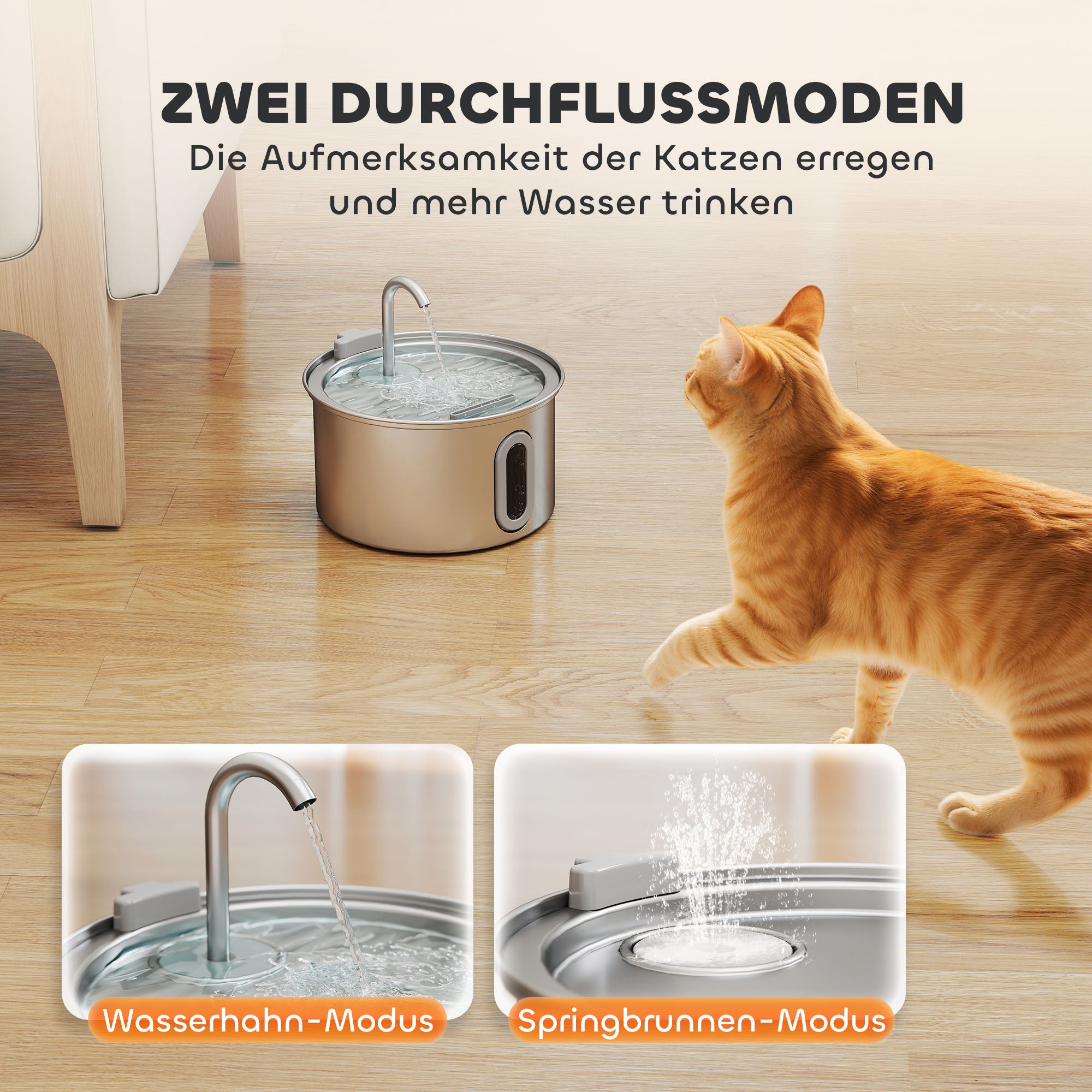 PawHut Katzenbrunnen 2,5L Trinkbrunnen für Katzen mit leiser Pumpe LED Aktivkohlefilter 19,4 x 19,4 x 18,7 cm
