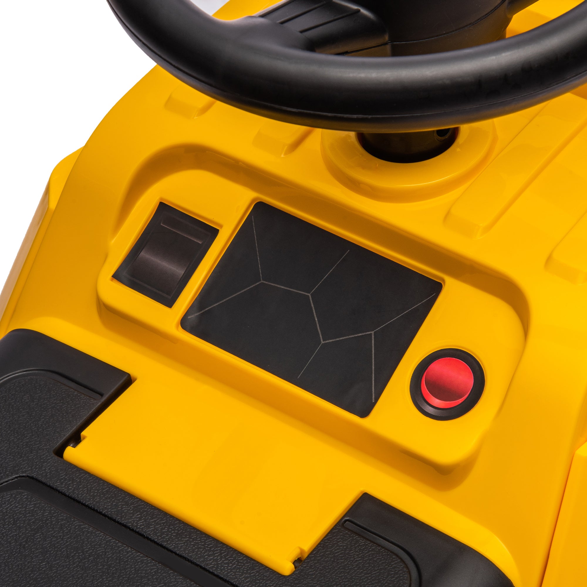 HOMCOM 3-in-1 Kinderrutscher Kinder-Bagger, Musikfunktion, Anti-Kipp-Schutz, Schwarz +Gelb