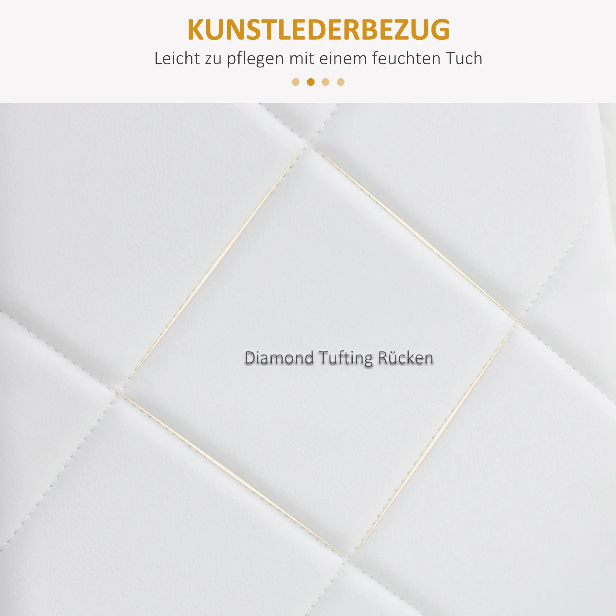 HOMCOM Esszimmerstuhl 4er-Set gepolstert hohe Rückenlehne Weiß