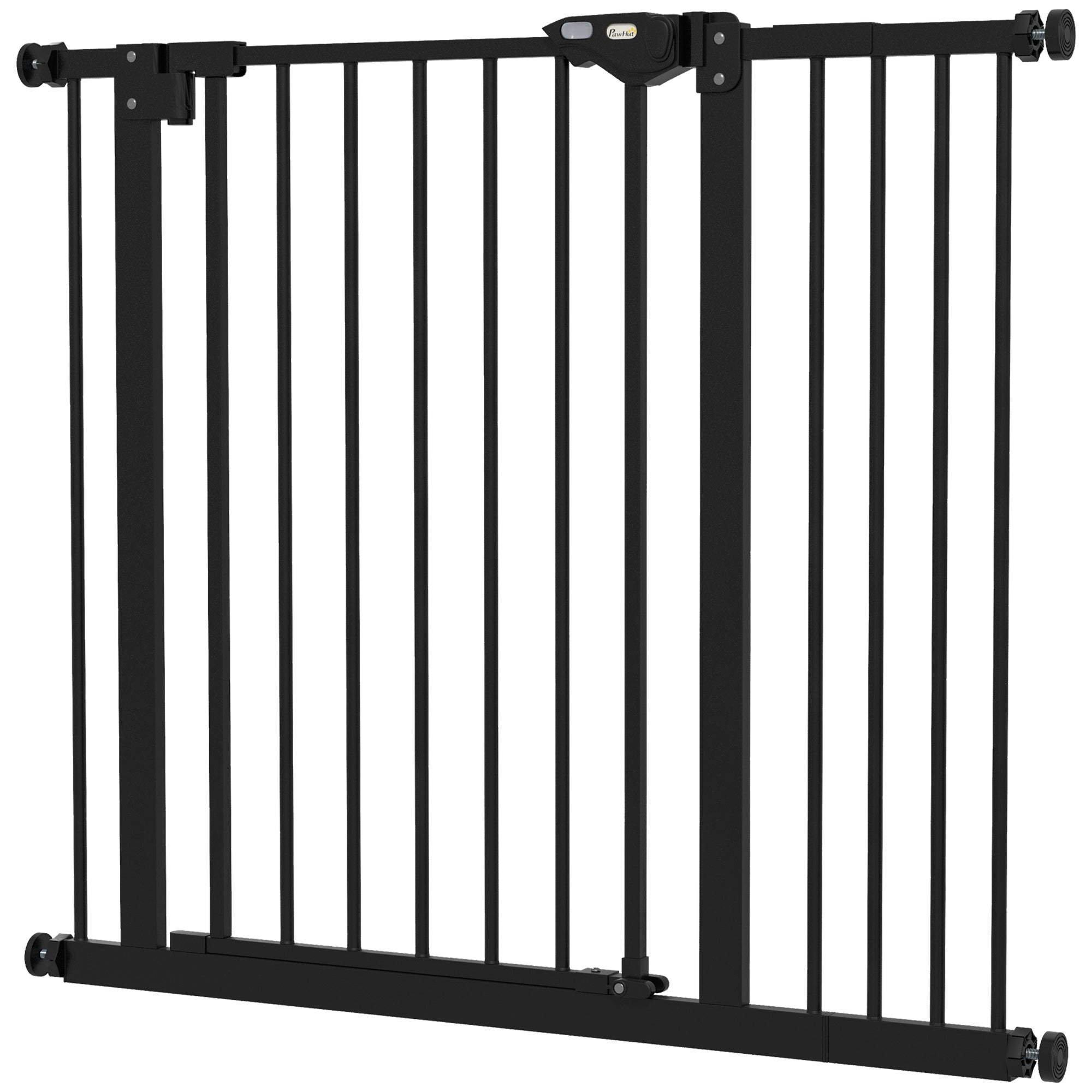 PawHut Türschutzgitter für Hunde, Absperrgitter, Schutzgitter für Haustiere, Metall, Kunststoff, ,74-80/87-94 cm, Schwarz