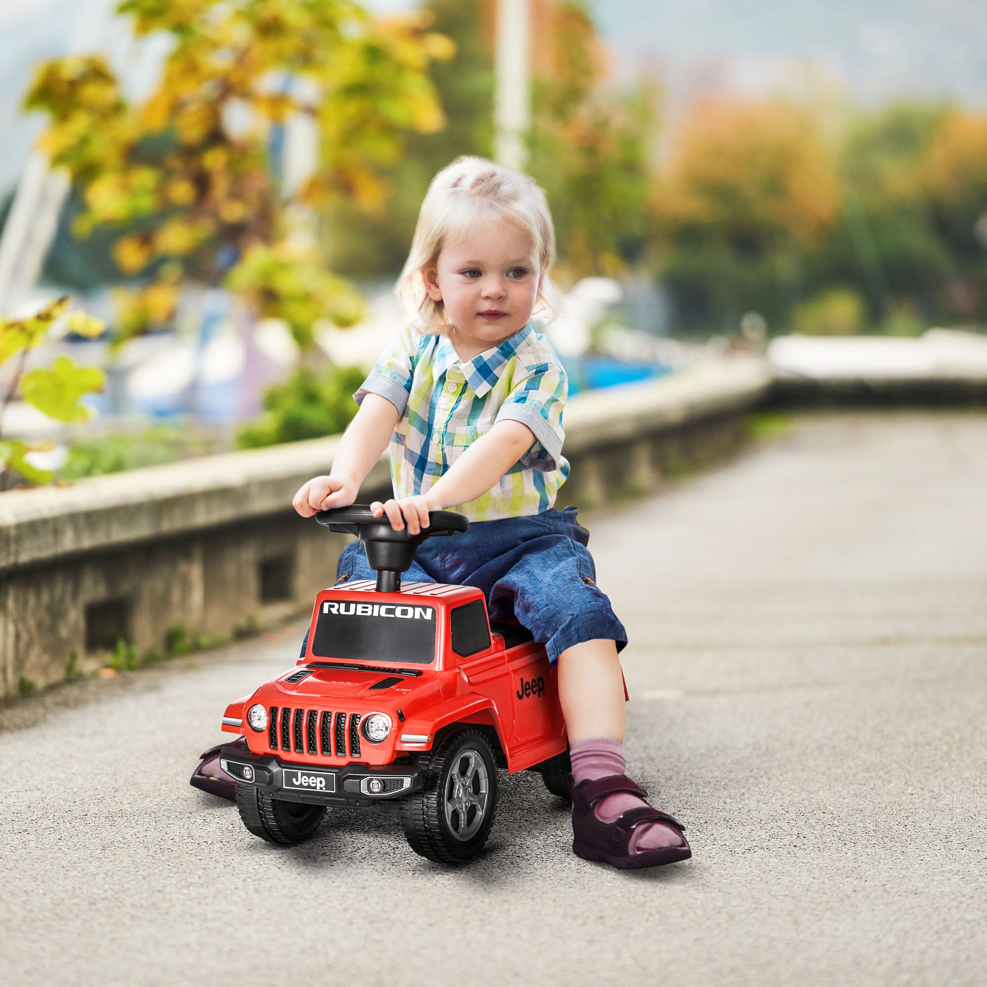AIYAPLAY Rutschauto Kinderfahrzeug mit Stauraum & Kippschutz Rot