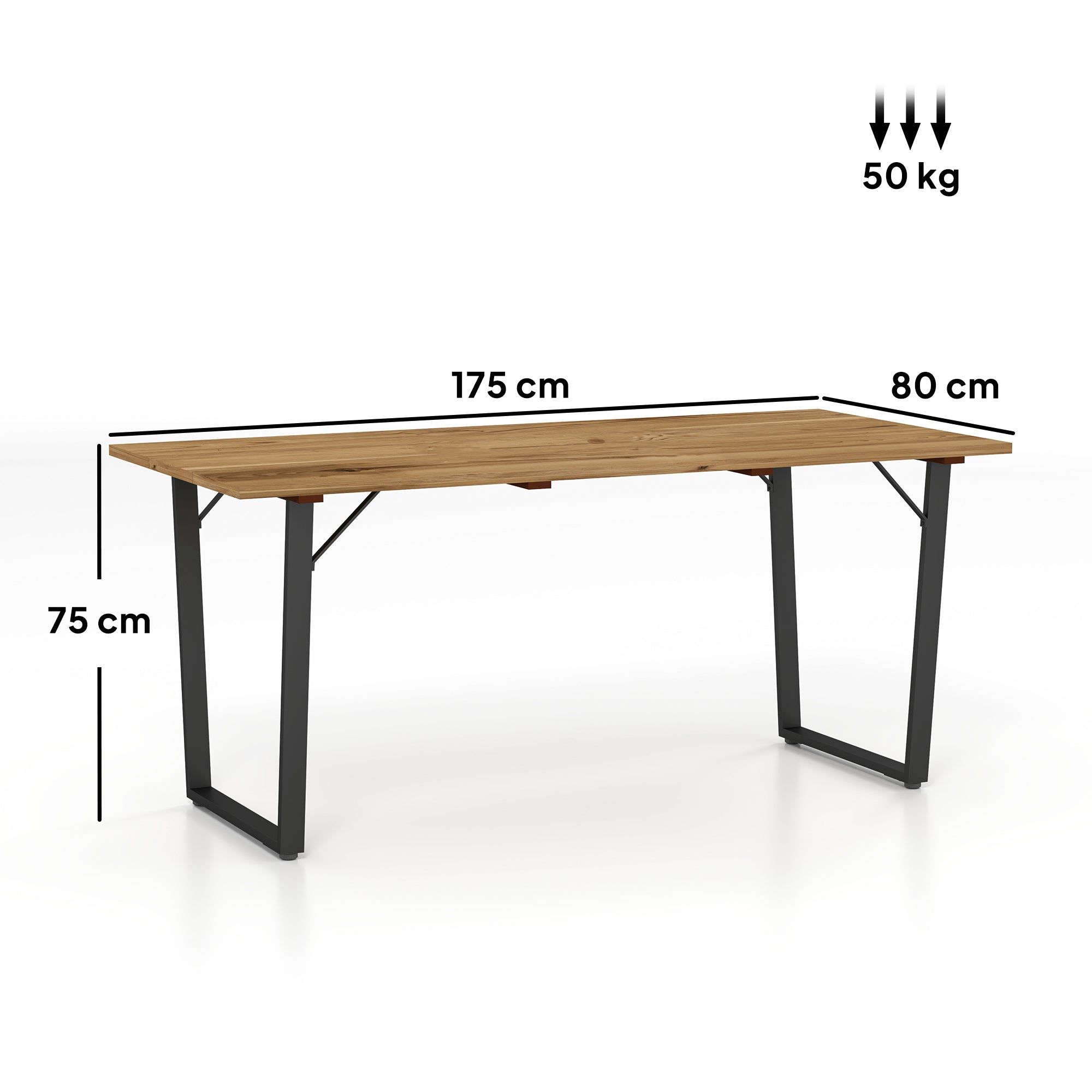 Outsunny Gartentisch Holz 175x80 cm Wetterfest Balkontisch mit Schirmloch Buffettisch für 6 Personen Braun