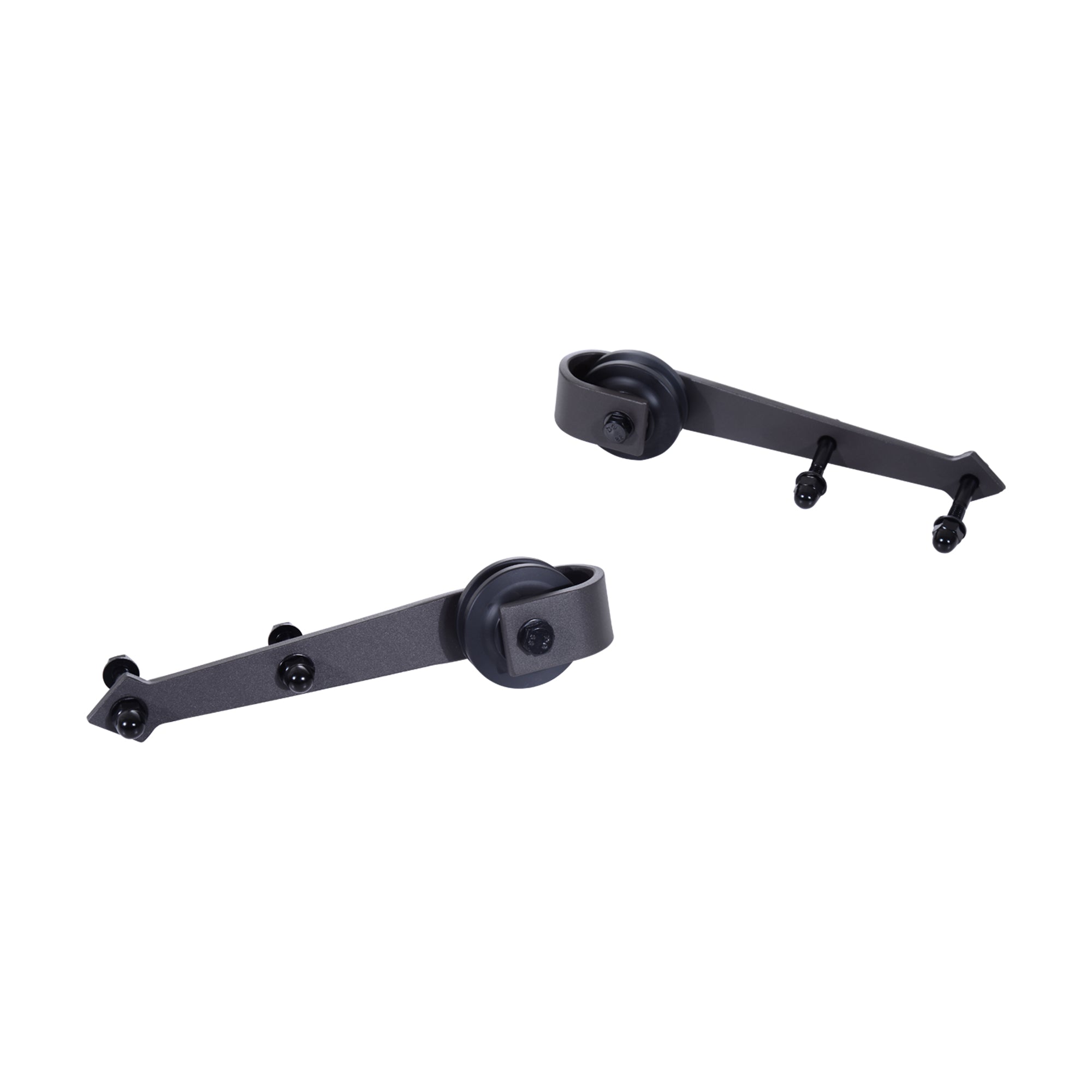 HOMCOM Gleitschienen-Bausatz für Schiebetüren, Metall, 2 m, max. 100 kg Belastbarkeit, Braun