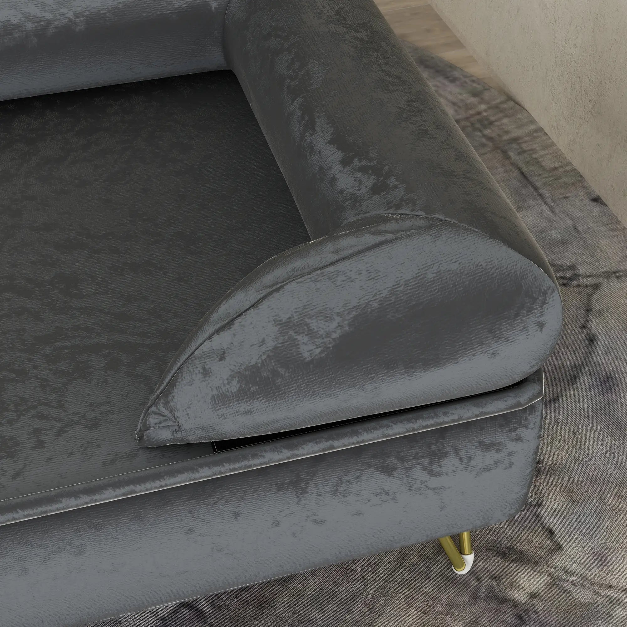 PawHut Hundesofa Grau 76x53,5x34?cm mit Rückenlehne & Metallfüßen