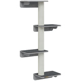 PawHut Katzenkletterwand, Katzenregal, Hängebrücke, 96 cm x 20 cm x 25,5 cm, Braun, 96cm x 20cm x 25,5cm, 66cm x 28cm x 137cm