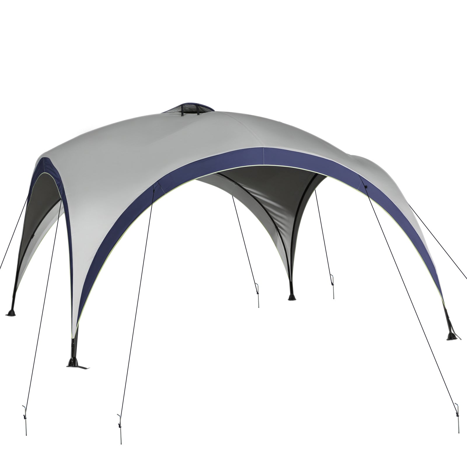 Outsunny Garten Pavillon Gartenzelt Festzelt Partyzelt Sonnenschutz wetterfest Metallstange + Polyester Cremeweiß + Blau 4 x 4 x 2,5 m