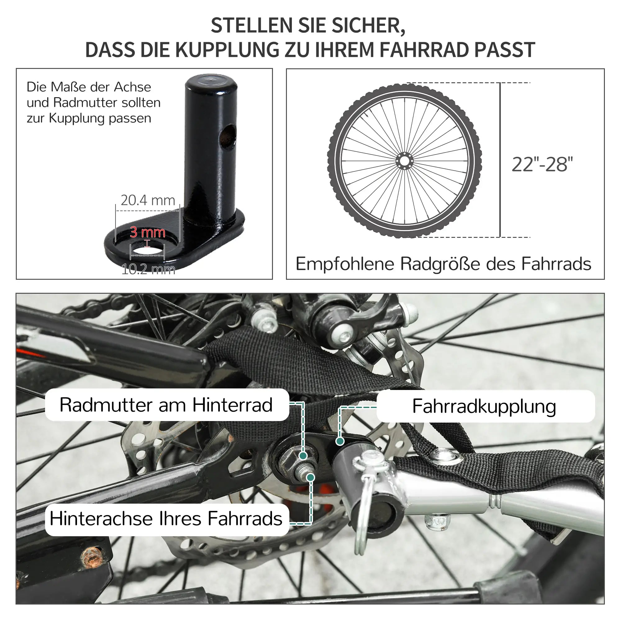 HOMCOM Fahrradanhänger Klappbar Lastenanhänger mit Kupplung,Transportwagen bis 40 kg belastbar, Transportanhänger Anhänger für Fahrrad Handwagen 140 x 88 x 60 cm