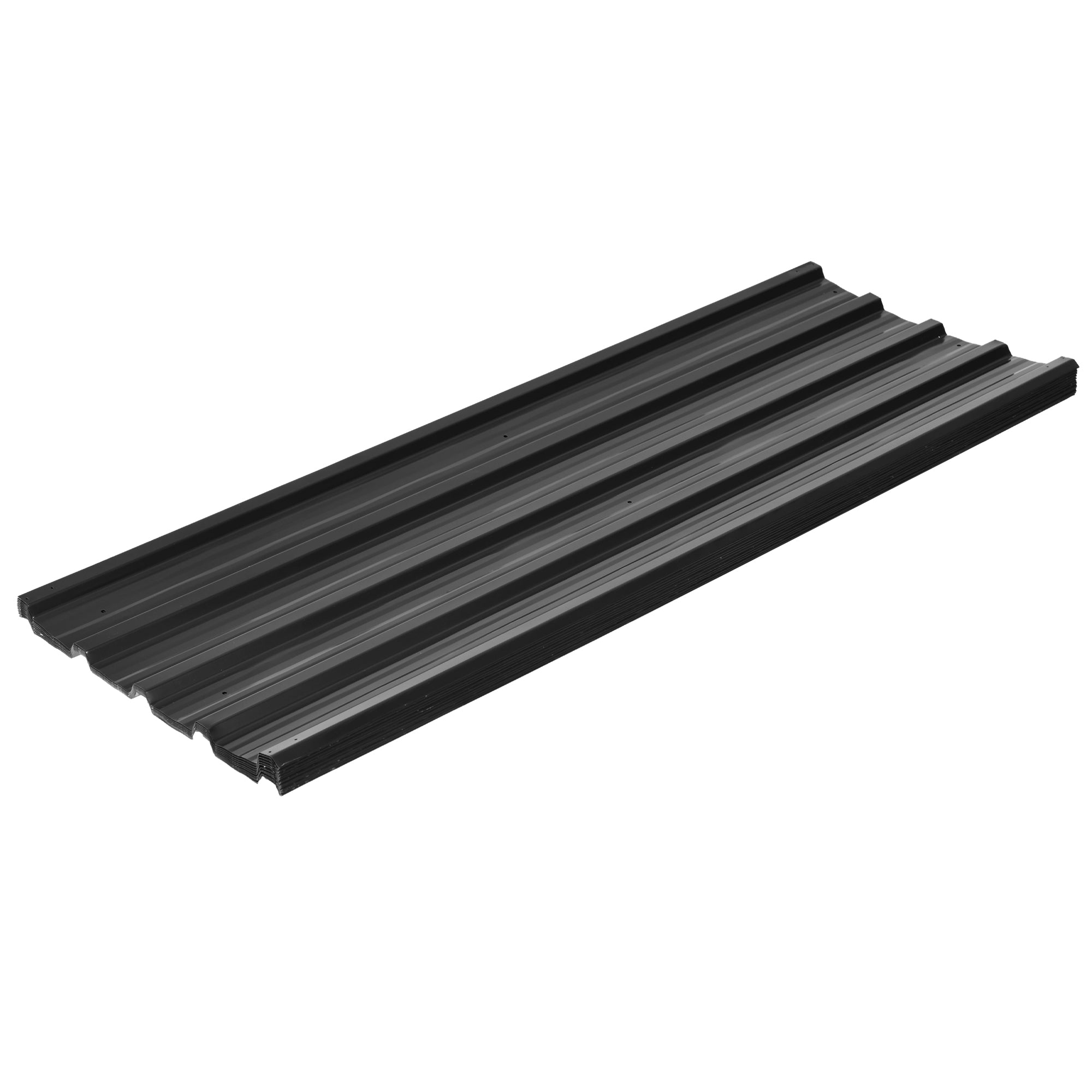 Outsunny 12 Stück Trapezblech 129x45cm 7m² Verzinkt Dachblech 0,25 mm Wetterfest Profilblech Dunkelgrau