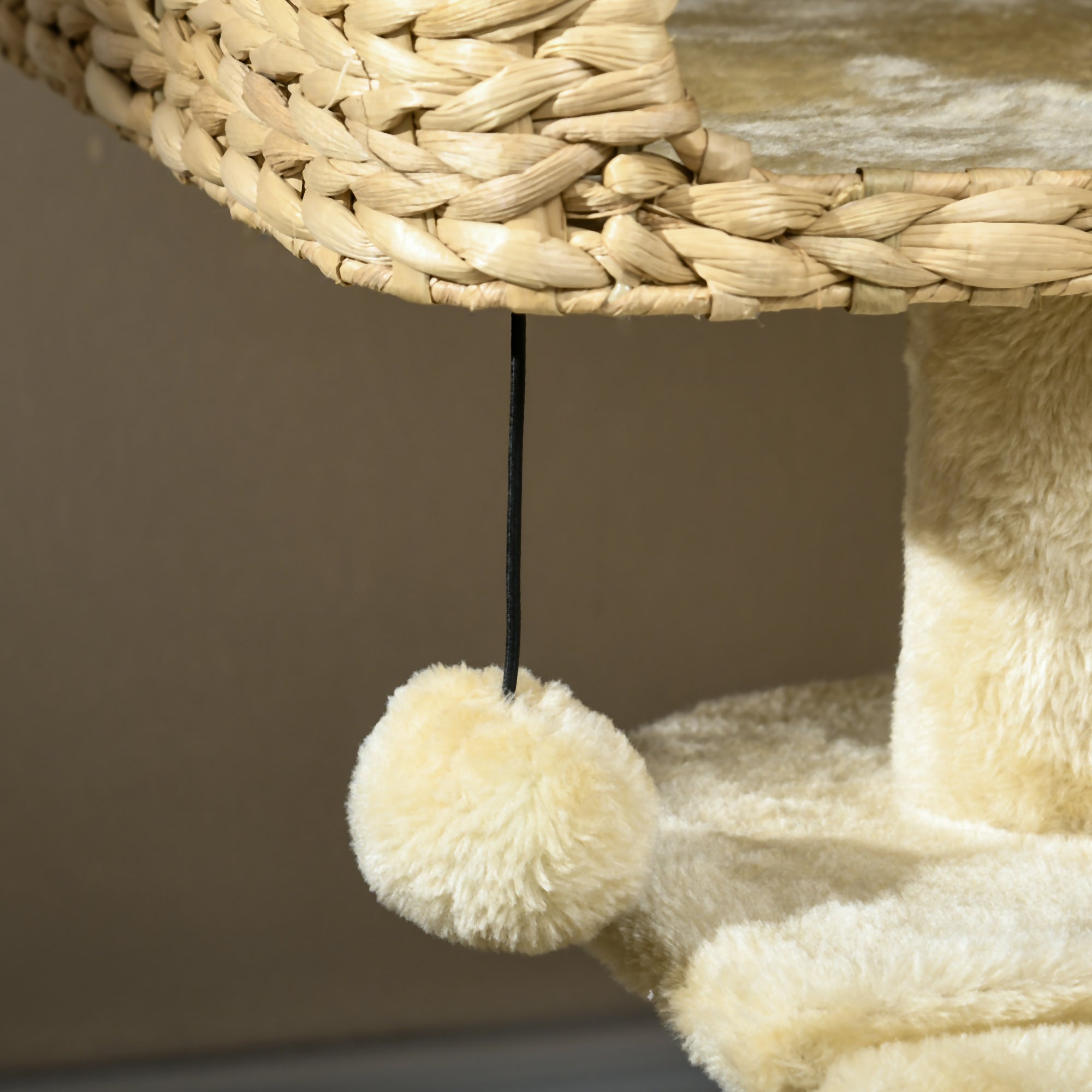 PawHut Kratzbaum Katzenbaum, 1 Katzenhöhle, 1 Katzbenbett, 1 Liegefläche, 1 Rampe, 60 cm x 40 cm x 98 cm, Natur + Beige