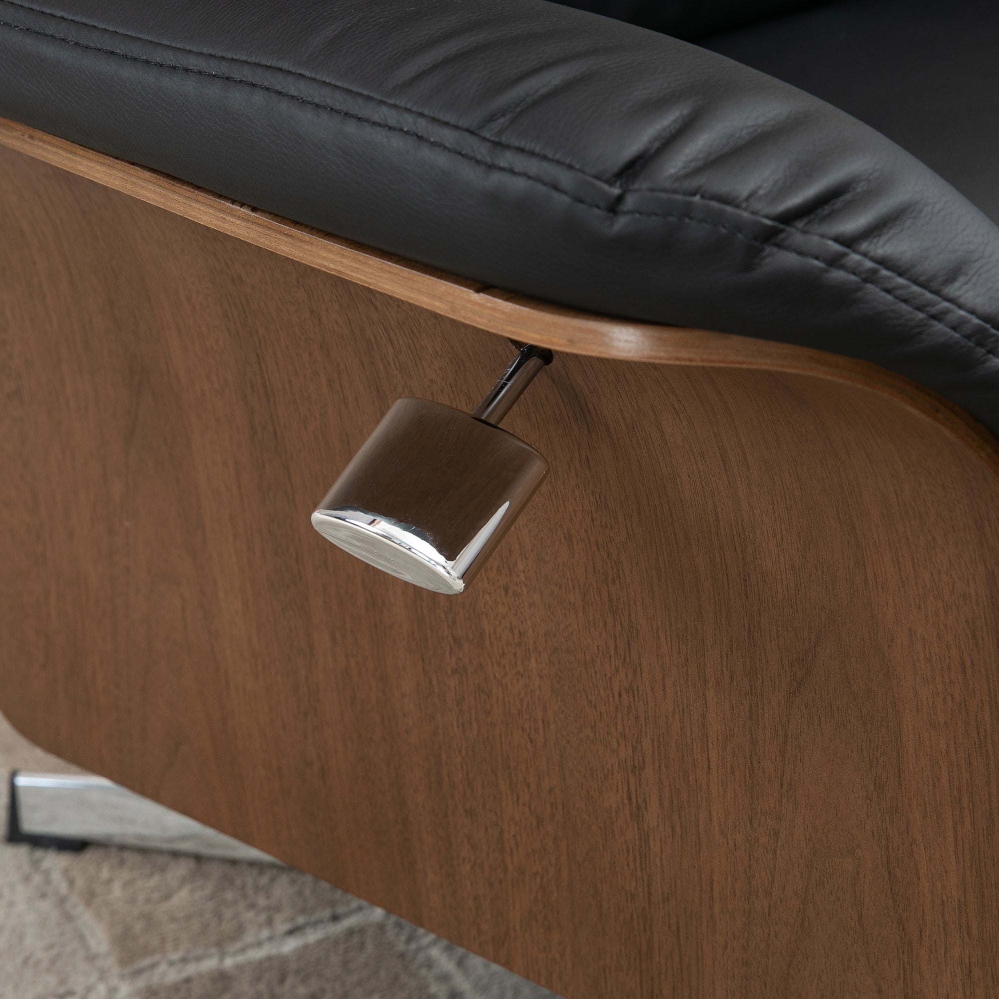 HOMCOM Relaxsessel mit Fußhocker, um 360° drehbar, Liegefunktion, Lesesessel, schwarz, 80 x 84 x 108 cm