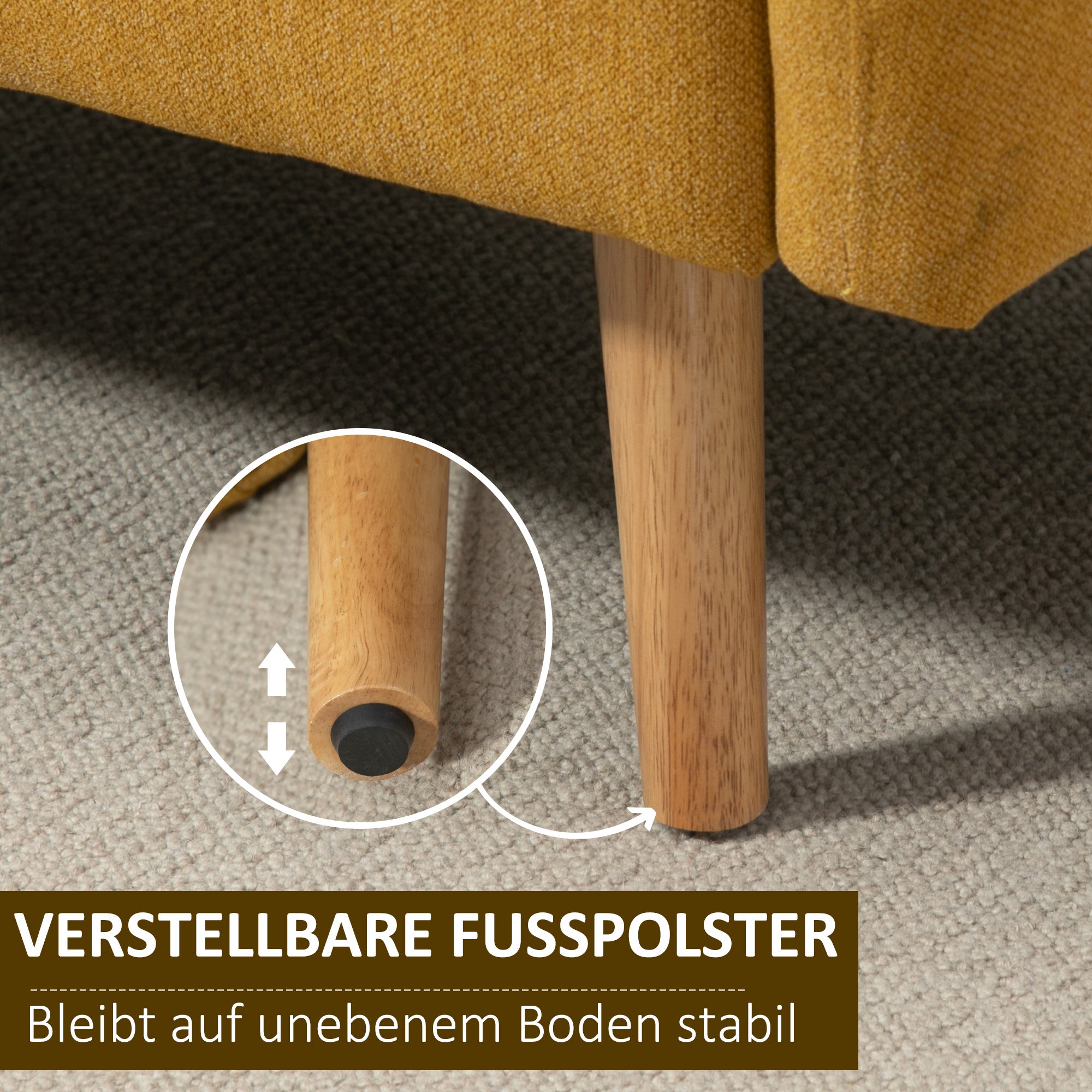 HOMCOM 2 Sitzer Sofa, Couch mit 2 Wurfkissen, gepolsterter Doppelsofa, Polstersofa mit Samtopik, Armlehne, Loveseat für Wohnzimmer, Schlafzimmer, 130 x 70 x 80 cm, Gelb