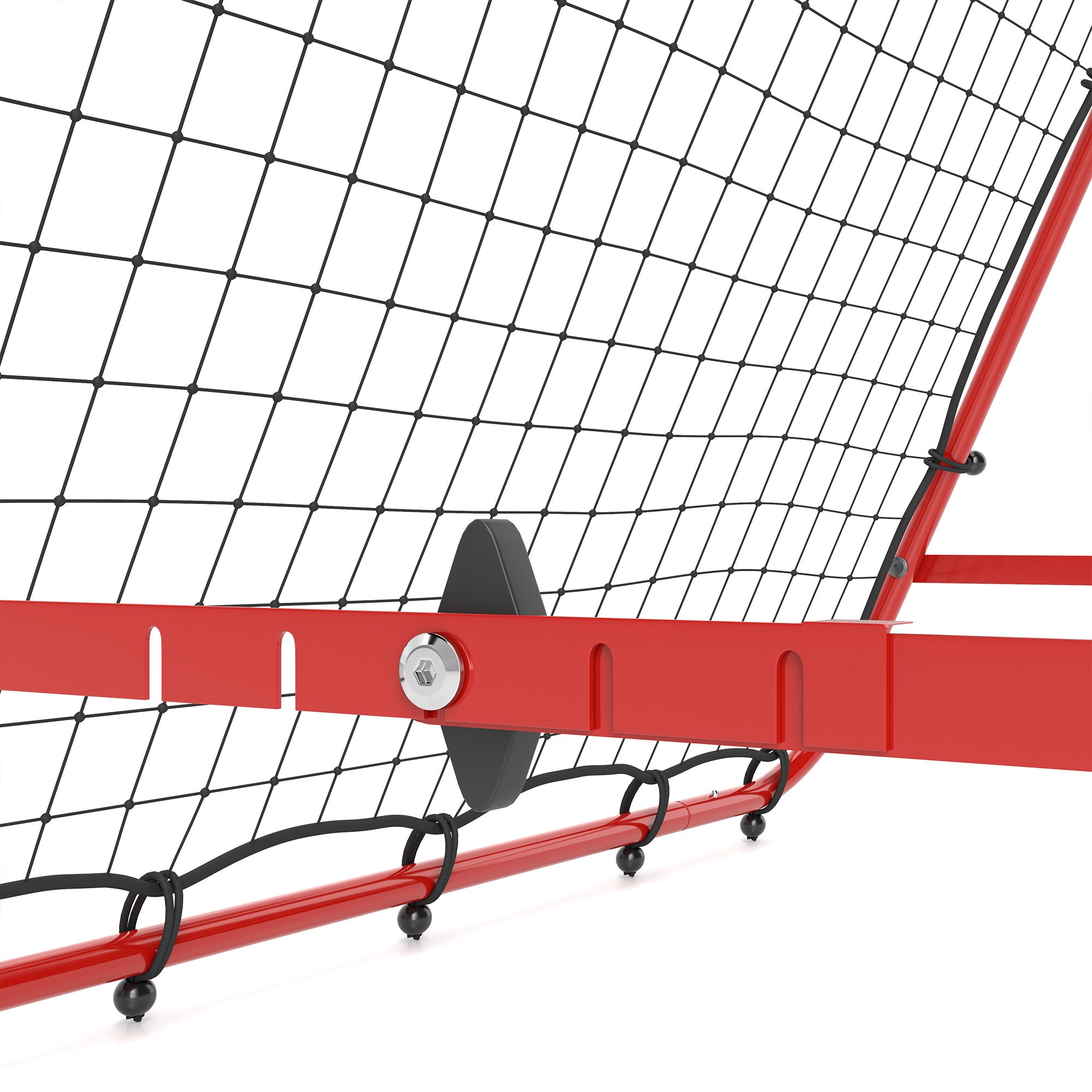 HOMCOM Fußballtor, verstellbar, klappbar, Metallrahmen, 100 x 95 cm, Rot
