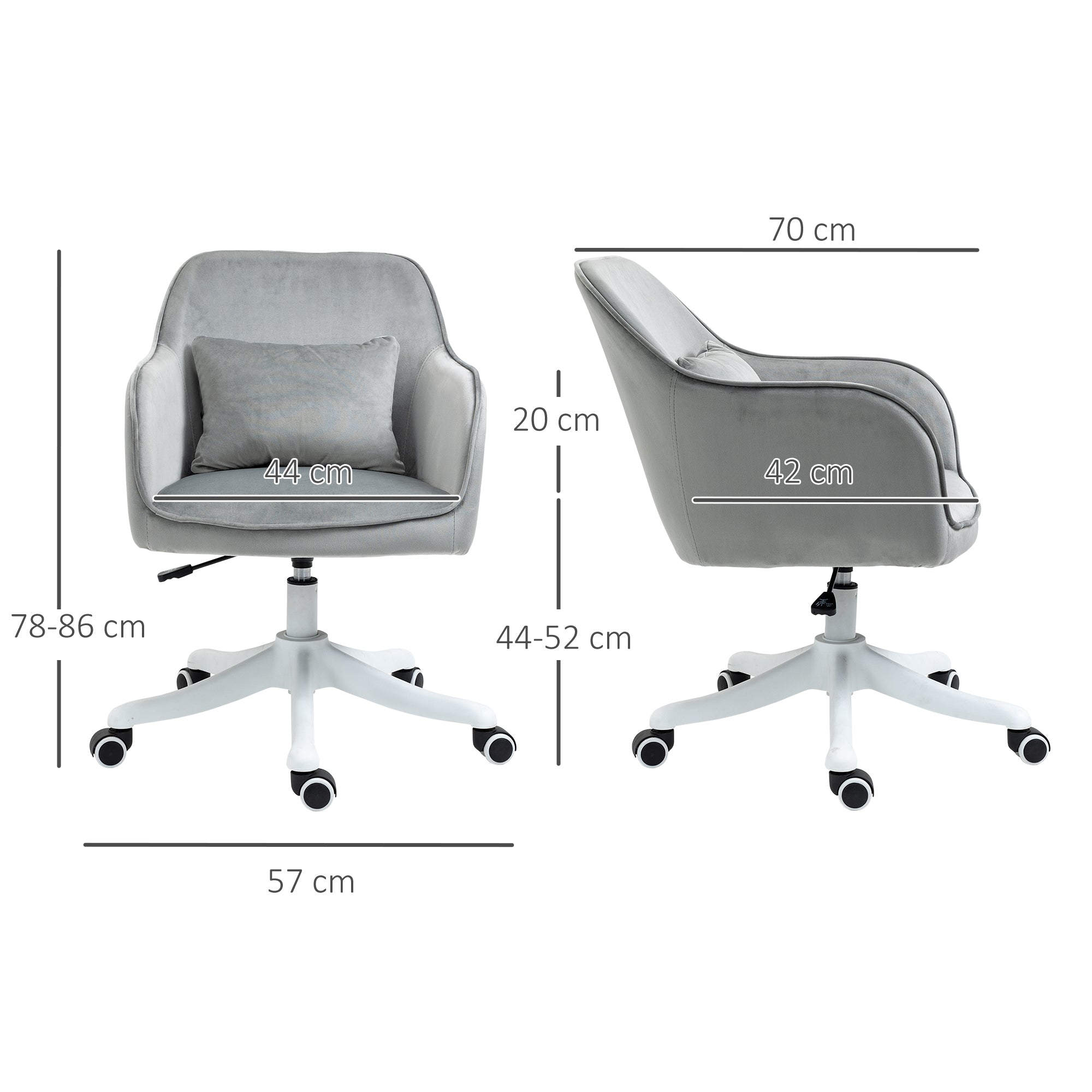 Vinsetto Massage Schreibtischstuhl 78-86 cm höhenverstellbarer Bürostuhll Drehstuhl Computerstuhl mit USB-Schrittstelle Arbeitsstuhl mit Vibrationsfunktion Lendenkissen Massagefunktion Grau