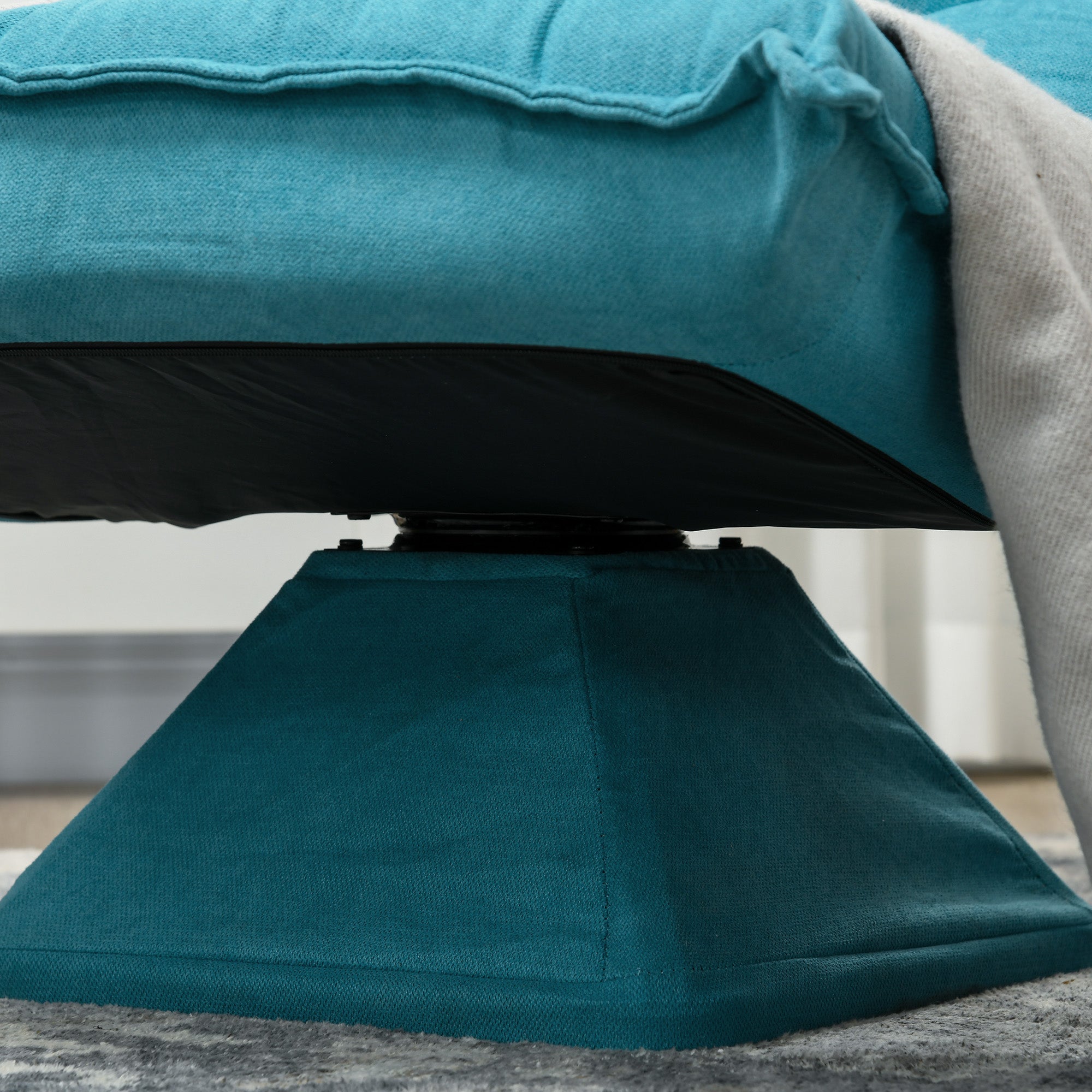 HOMCOM Relaxsessel Lesesessel, drehbar, Samtoptik, 62 cm x 70 cm x 95 cm, Blau