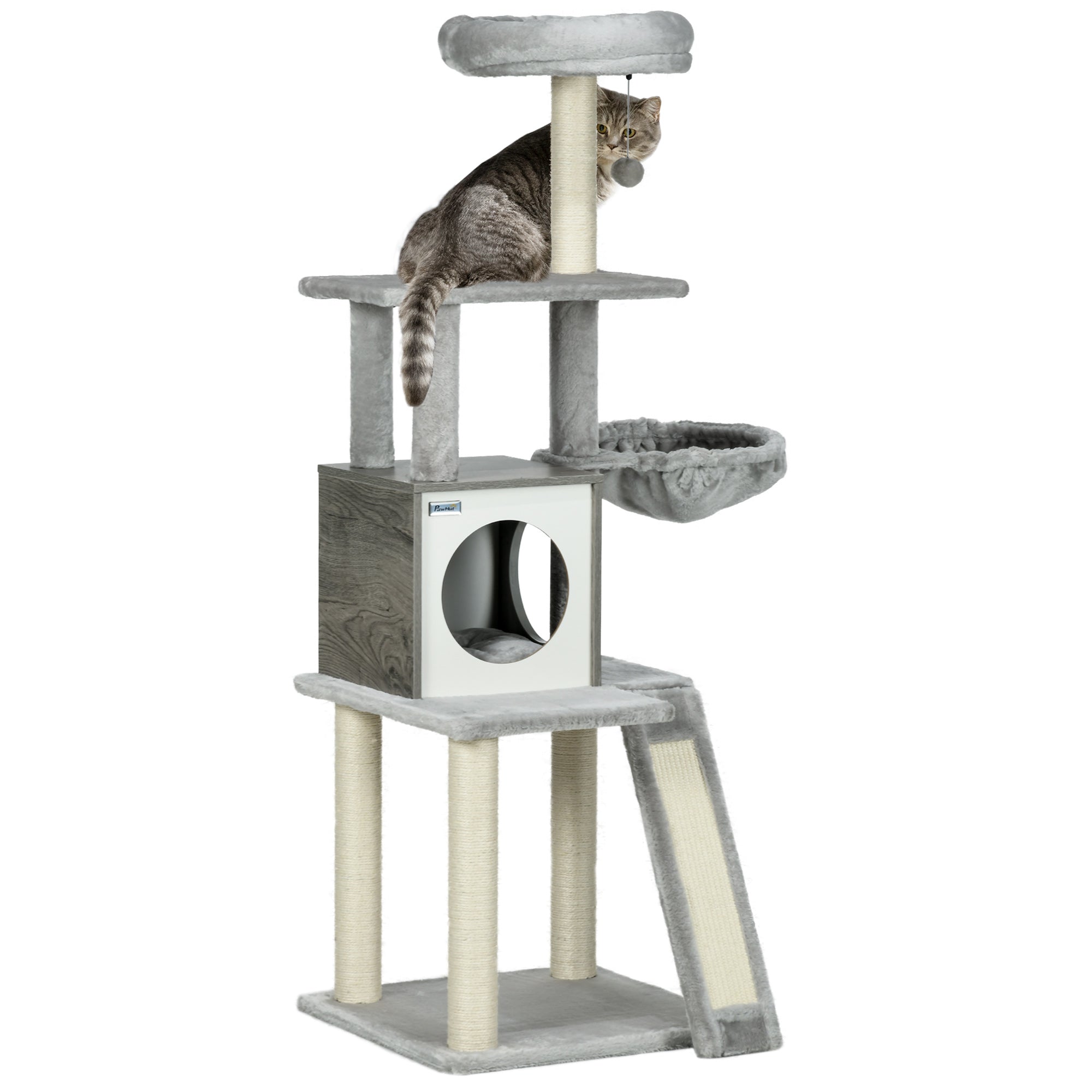 Arbre à chat PawHut 1415 cm avec niche