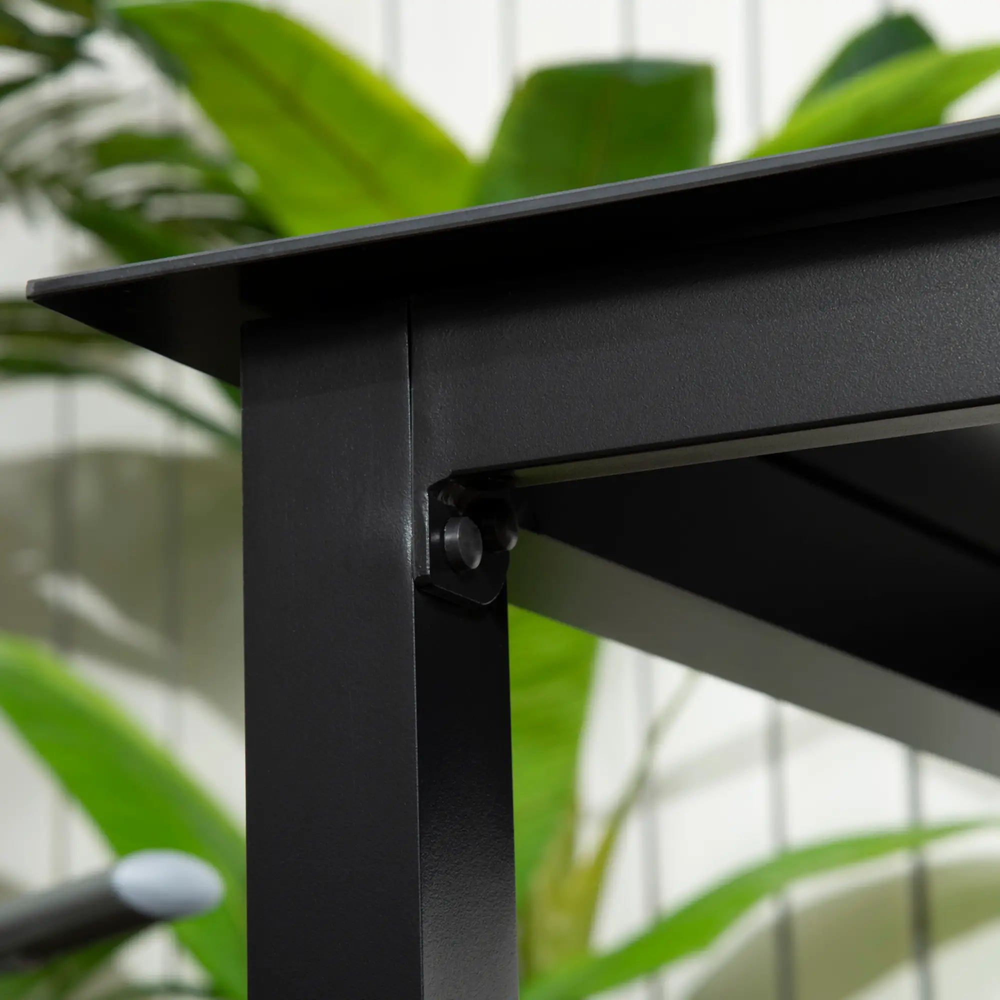 Outsunny Gartentisch 80×80?cm Aluminium Schwarz