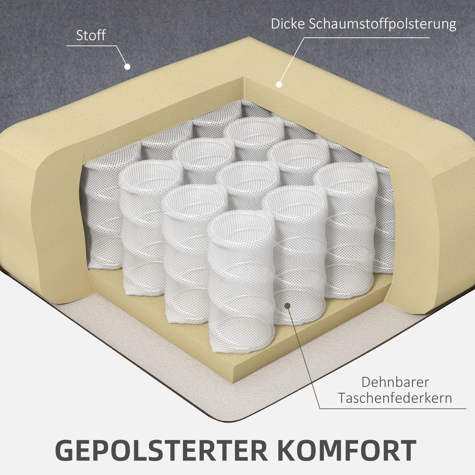HOMCOM Massagesessel Aufstehhilfe Seniorensessel Relaxsessel, 8 Massagepunkte, 2 Seitentaschen, 85 cm x 94 cm x 107cm, Grau
