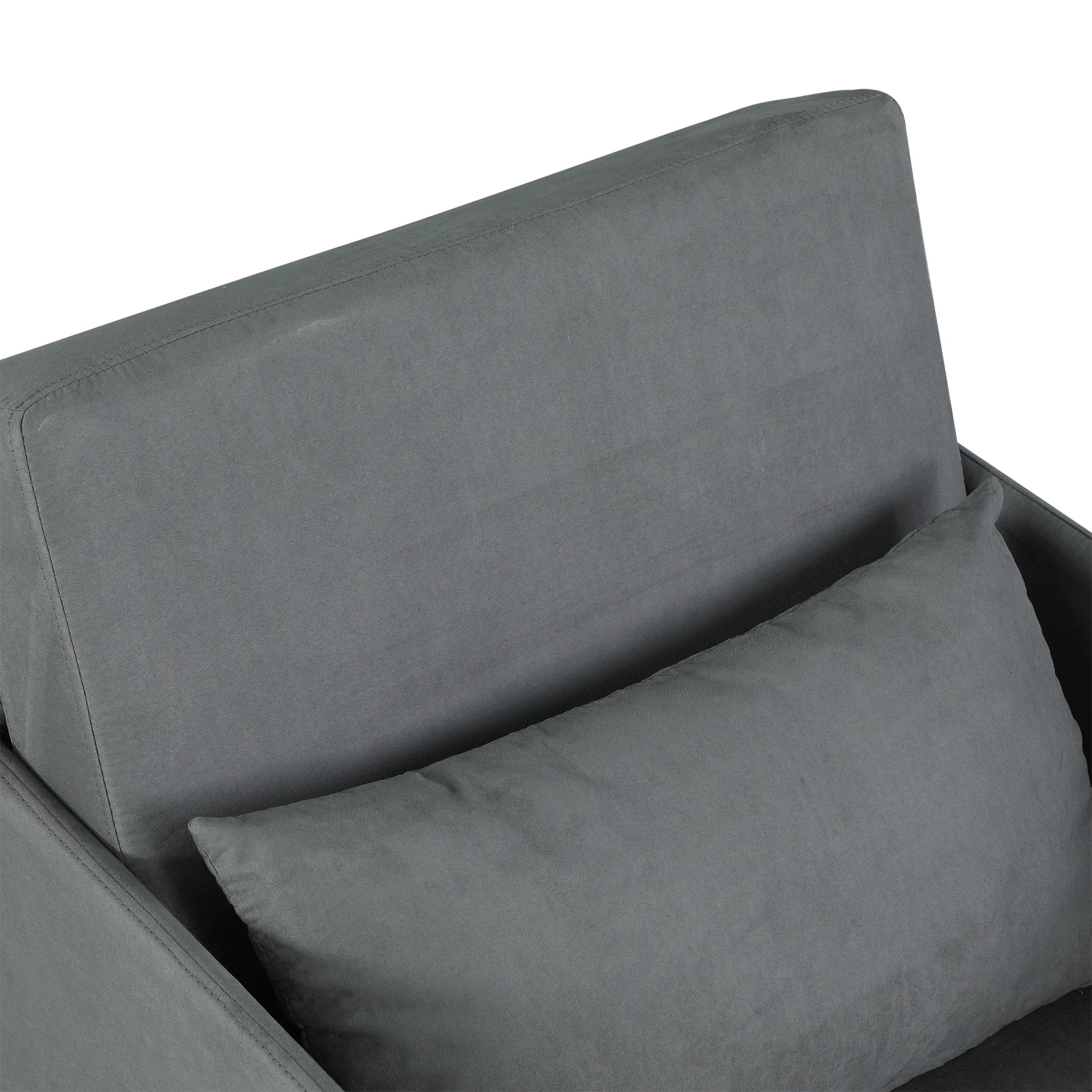 HOMCOM Schlafsofa Sofabett Einzelsofa Waschbarer Bezug 2 Seitentaschen Kissen Metall Grau 70 x 76 x 77 cm