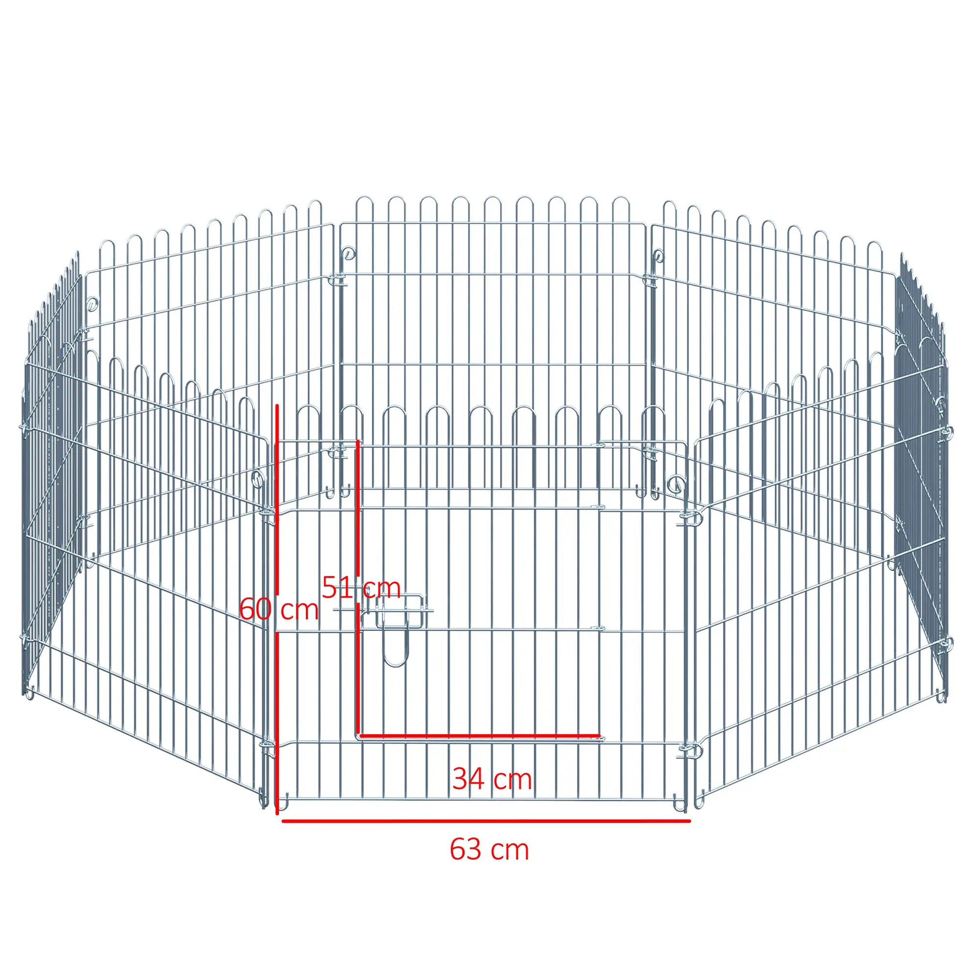 PawHut Freilaufgehege Welpenauslauf Welpenzaun Laufstall Welpengitter für Tiere 8-teilig B63 x H60 cm